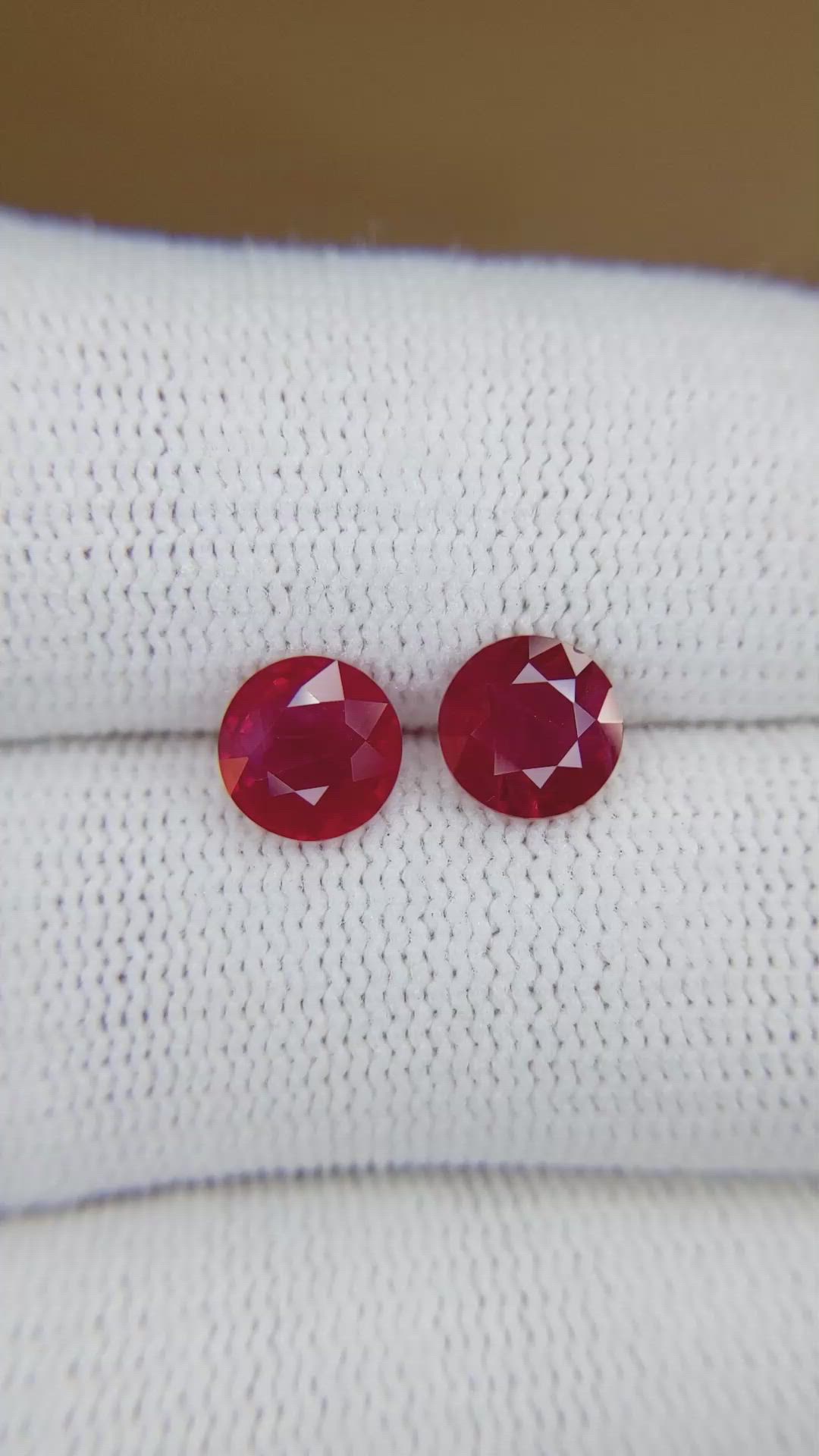 2.41&nbsp;Ct.Tw.Total Carat Weight Ruby Pair from Mozambique Size Video