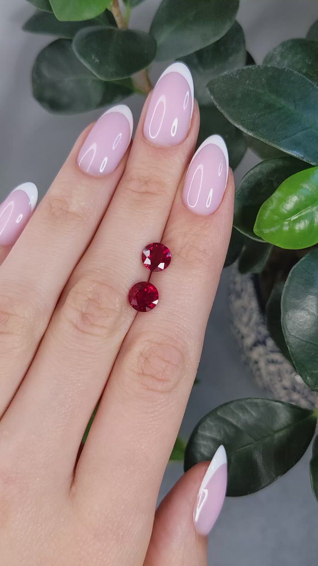 2.83 Ct.Tw.Total Carat Weight Ruby Pair from Burma (Myanmar) Size Video