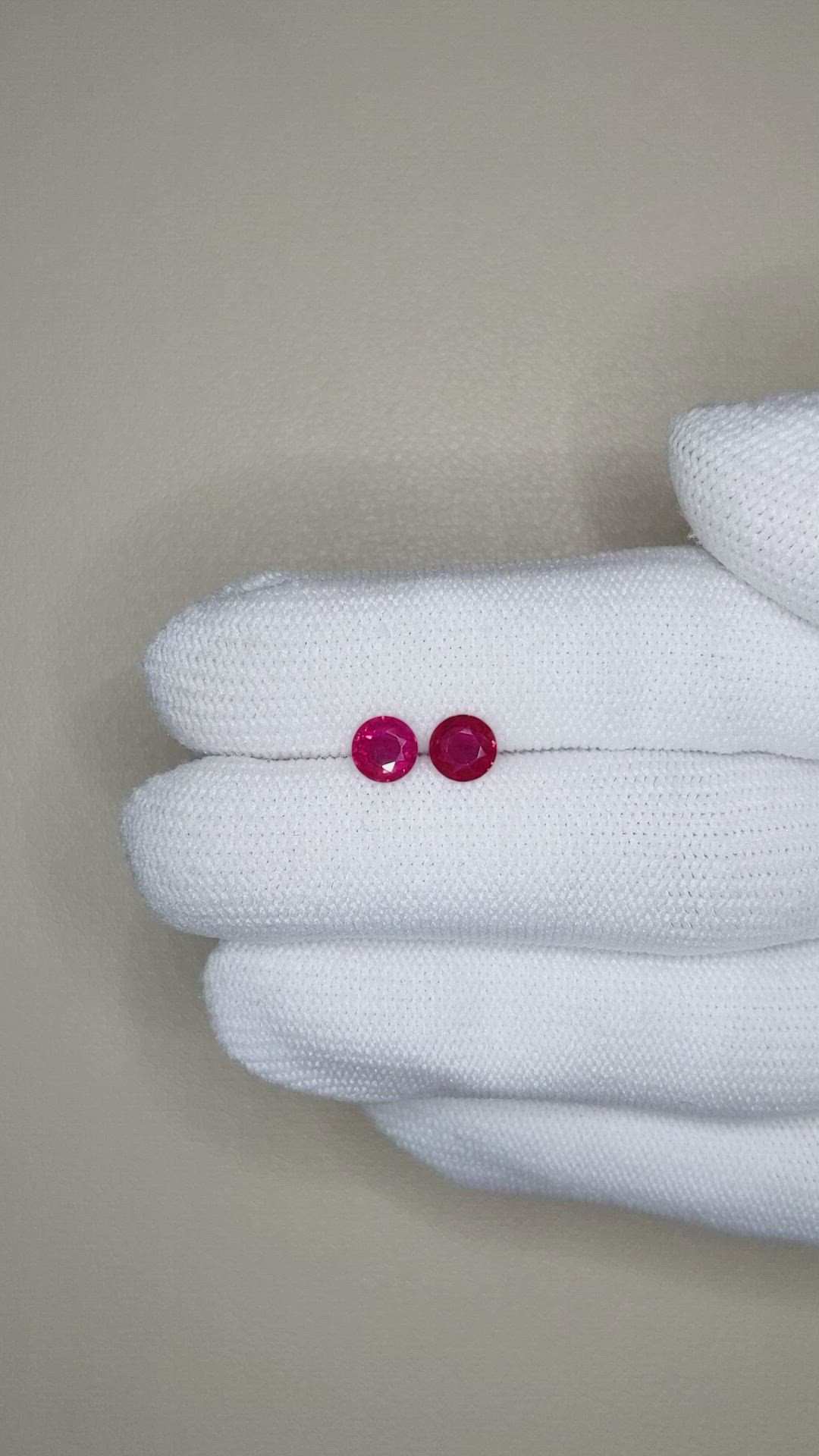1.29&nbsp;Ct.Tw.Total Carat Weight Purplish Red Ruby Pair from Mozambique Size Video