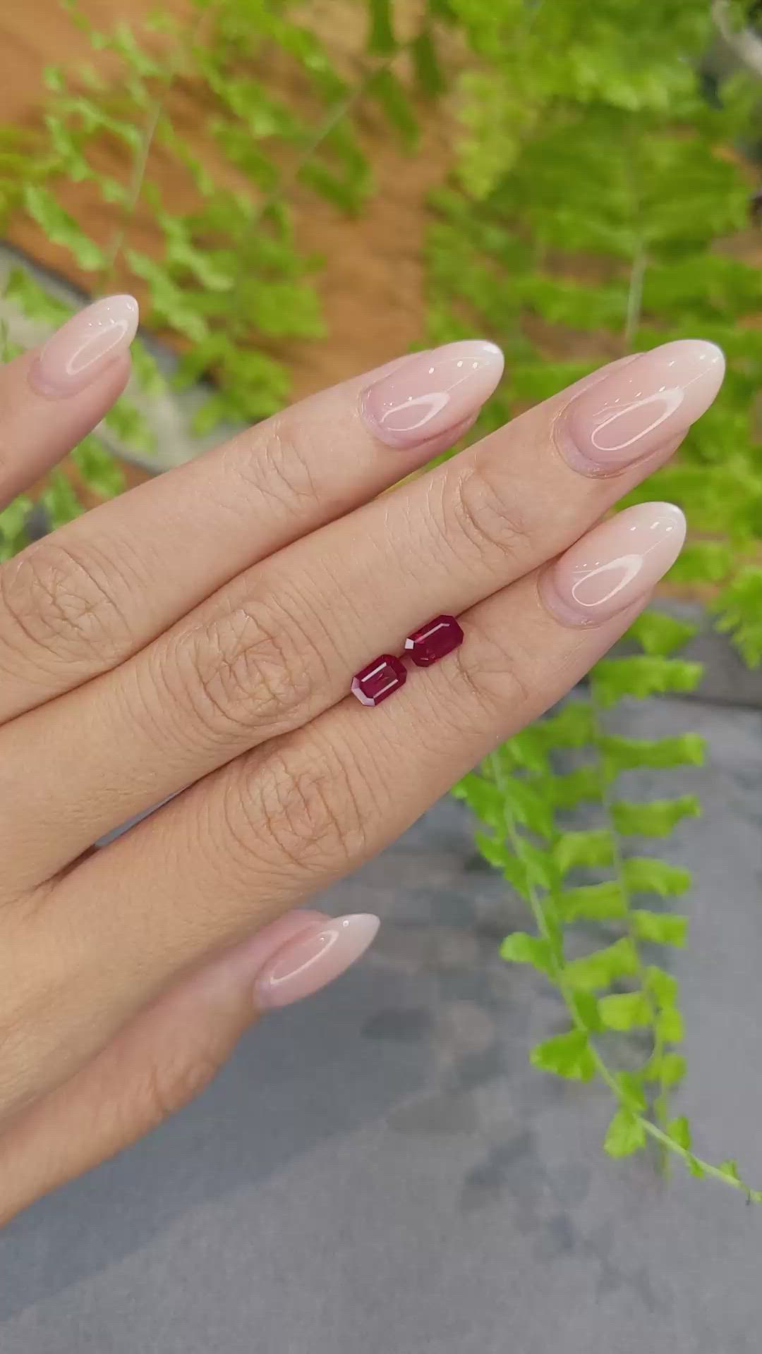 1.27 Ct.Tw.Total Carat Weight Ruby Pair from Mozambique Size Video
