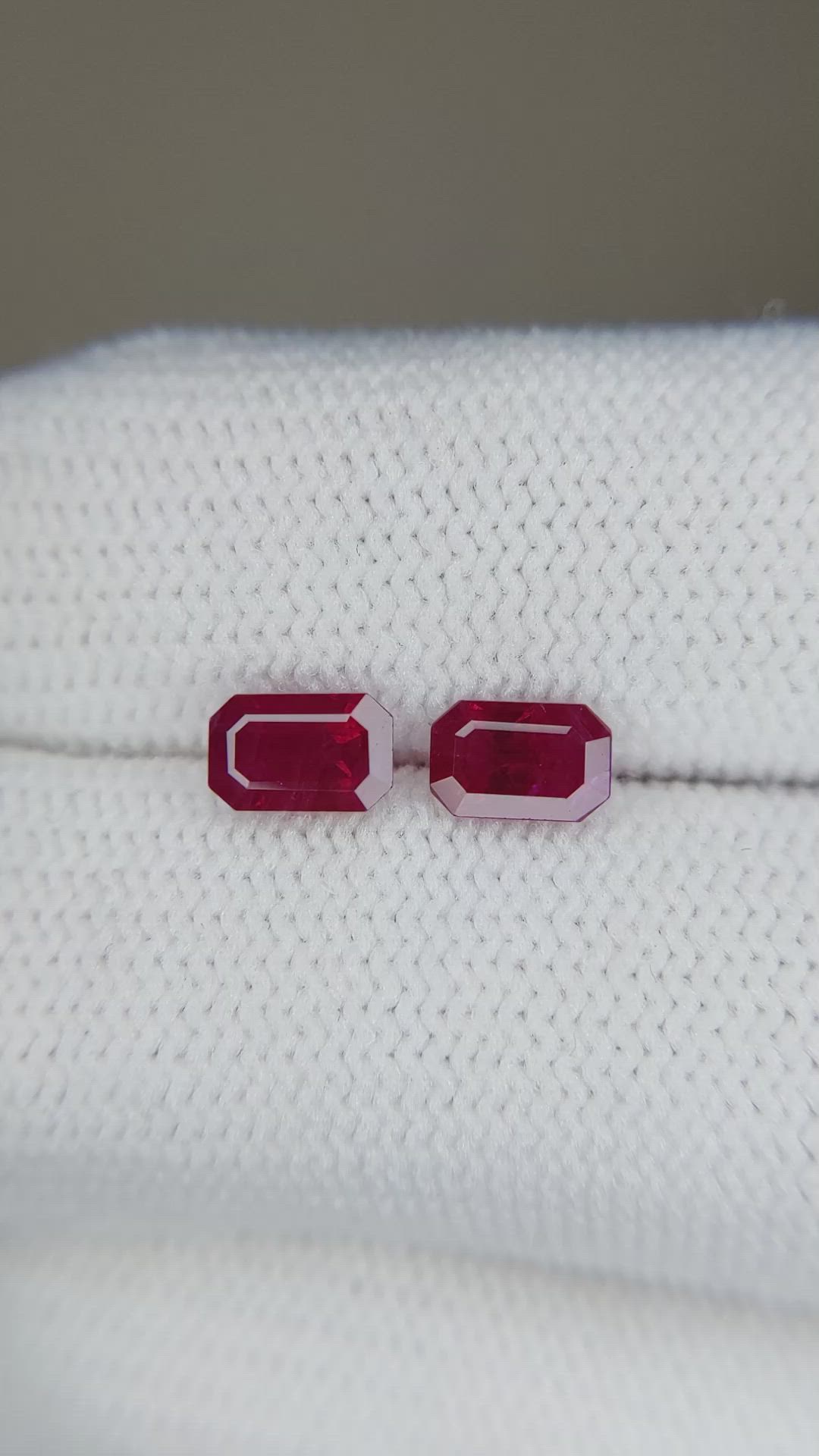 1.27 Ct.Tw.Total Carat Weight Ruby Pair from Mozambique Size Video