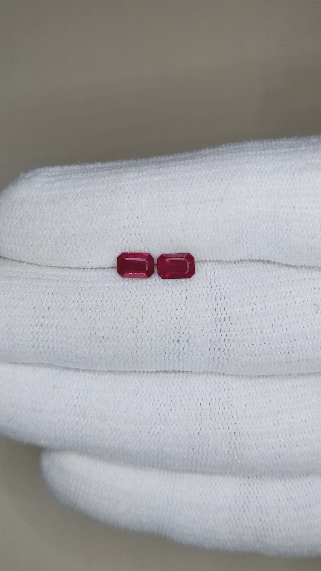 1.32 Ct.Tw.Total Carat Weight Ruby Pair from Mozambique Size Video