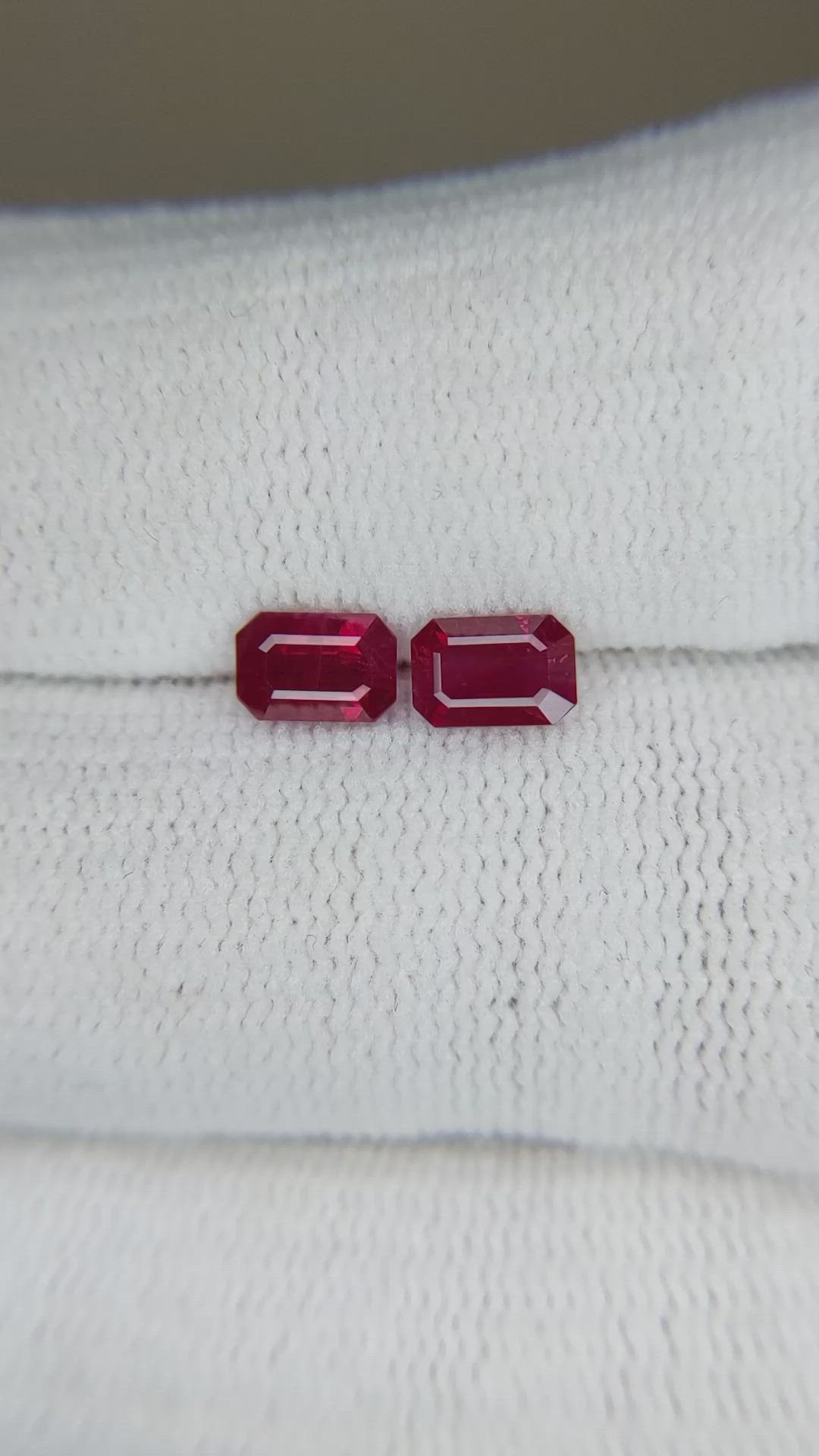1.32 Ct.Tw.Total Carat Weight Ruby Pair from Mozambique Size Video