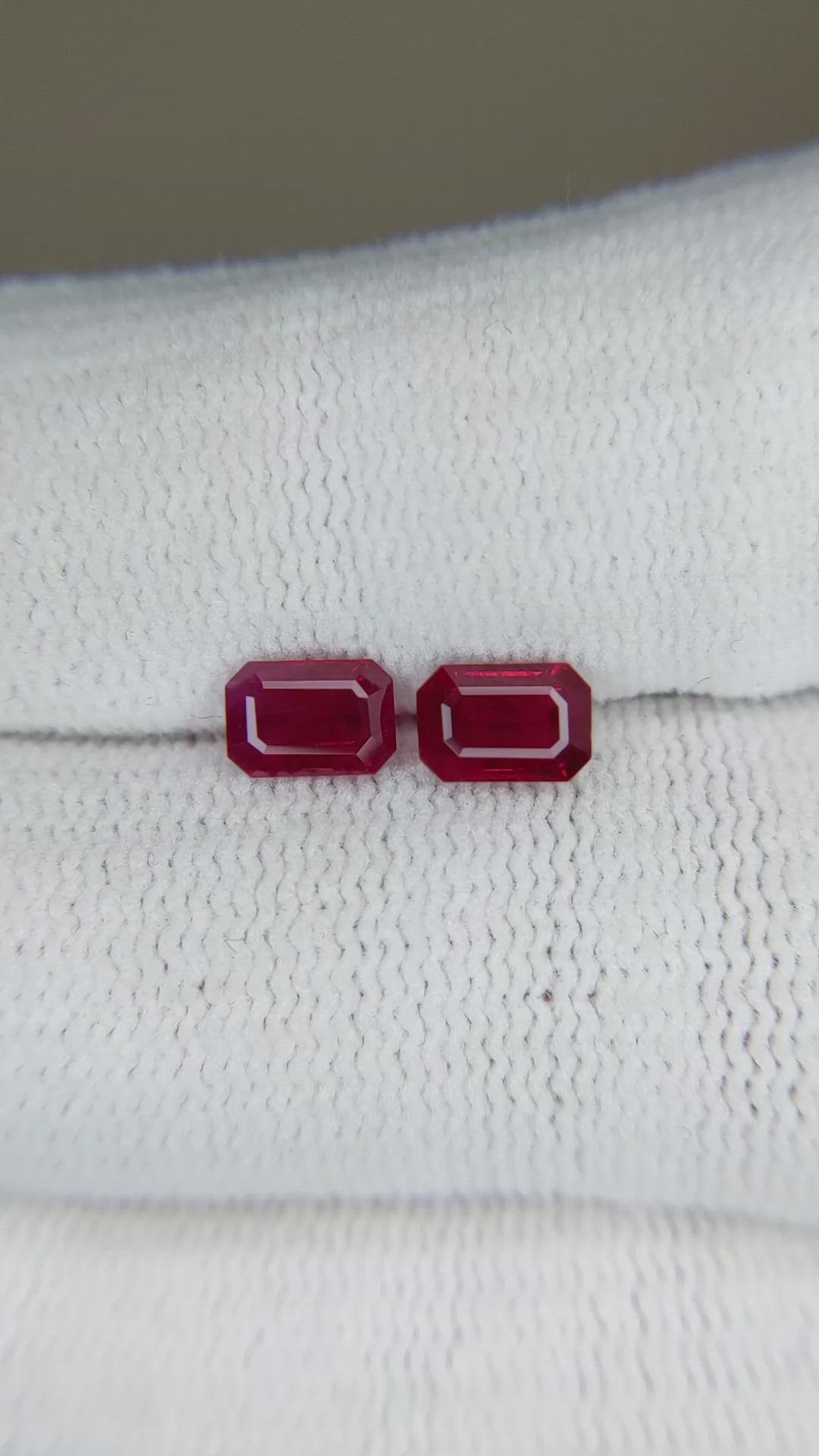 1.53 Ct.Tw.Total Carat Weight Ruby Pair from Mozambique Size Video
