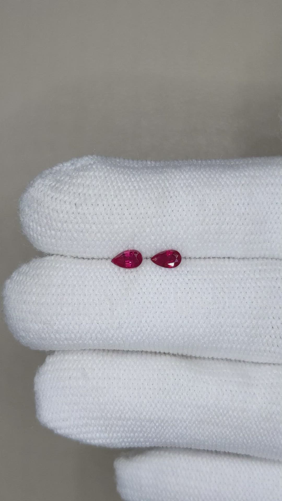 0.41 Ct.Tw.Total Carat Weight Ruby Pair from Mozambique Size Video