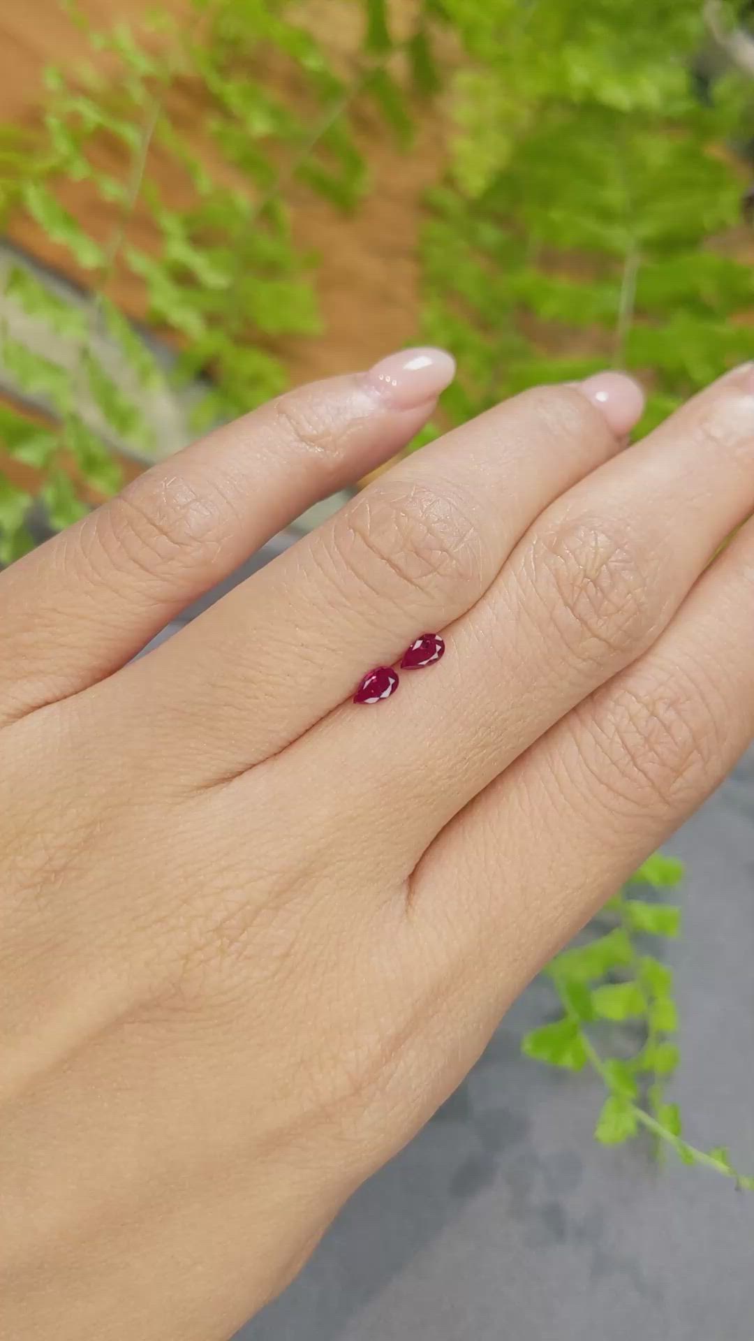0.41 Ct.Tw.Total Carat Weight Ruby Pair from Mozambique Size Video