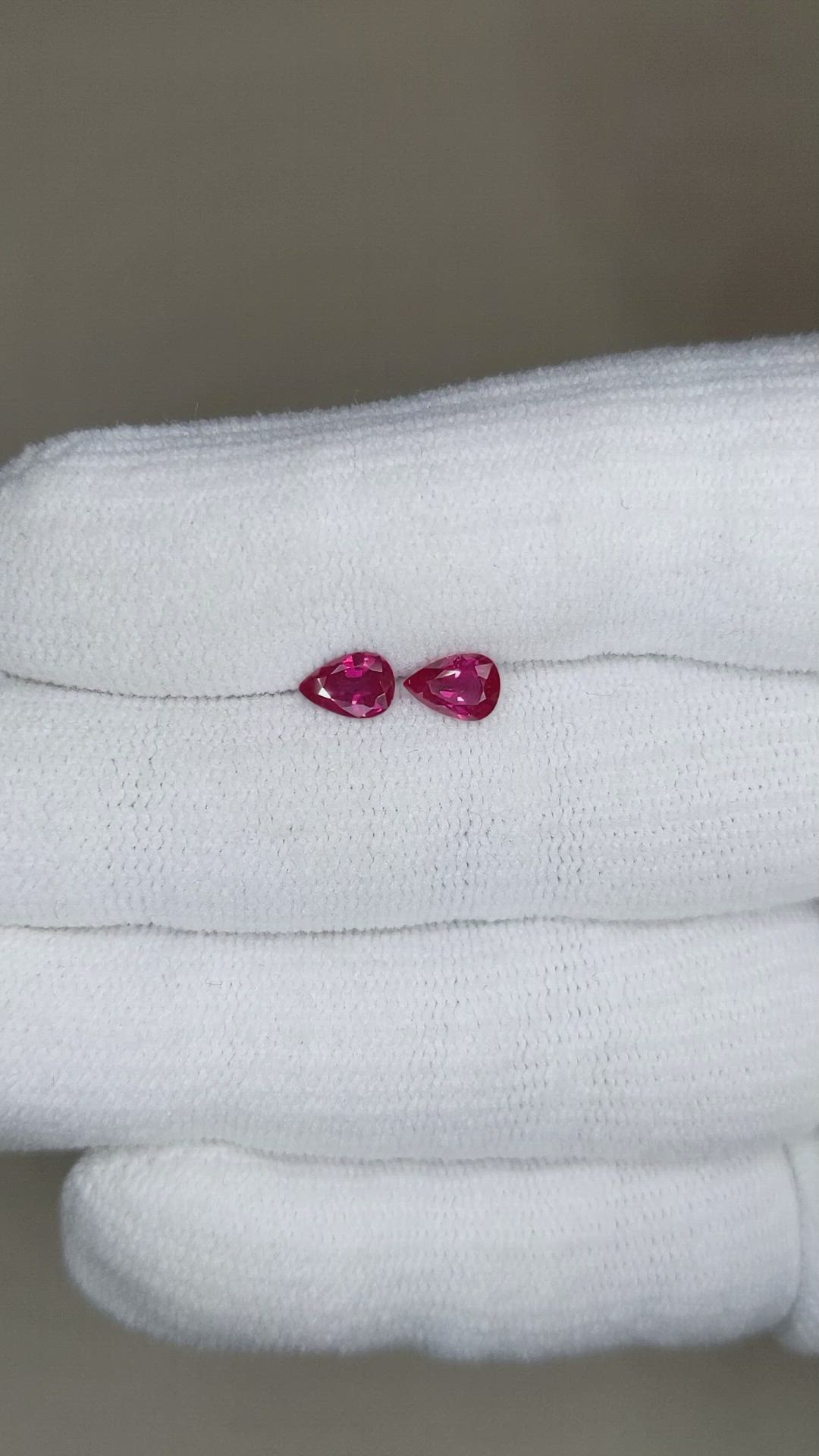 0.91 Ct.Tw.Total Carat Weight Purplish Red Ruby Pair from Mozambique Size Video