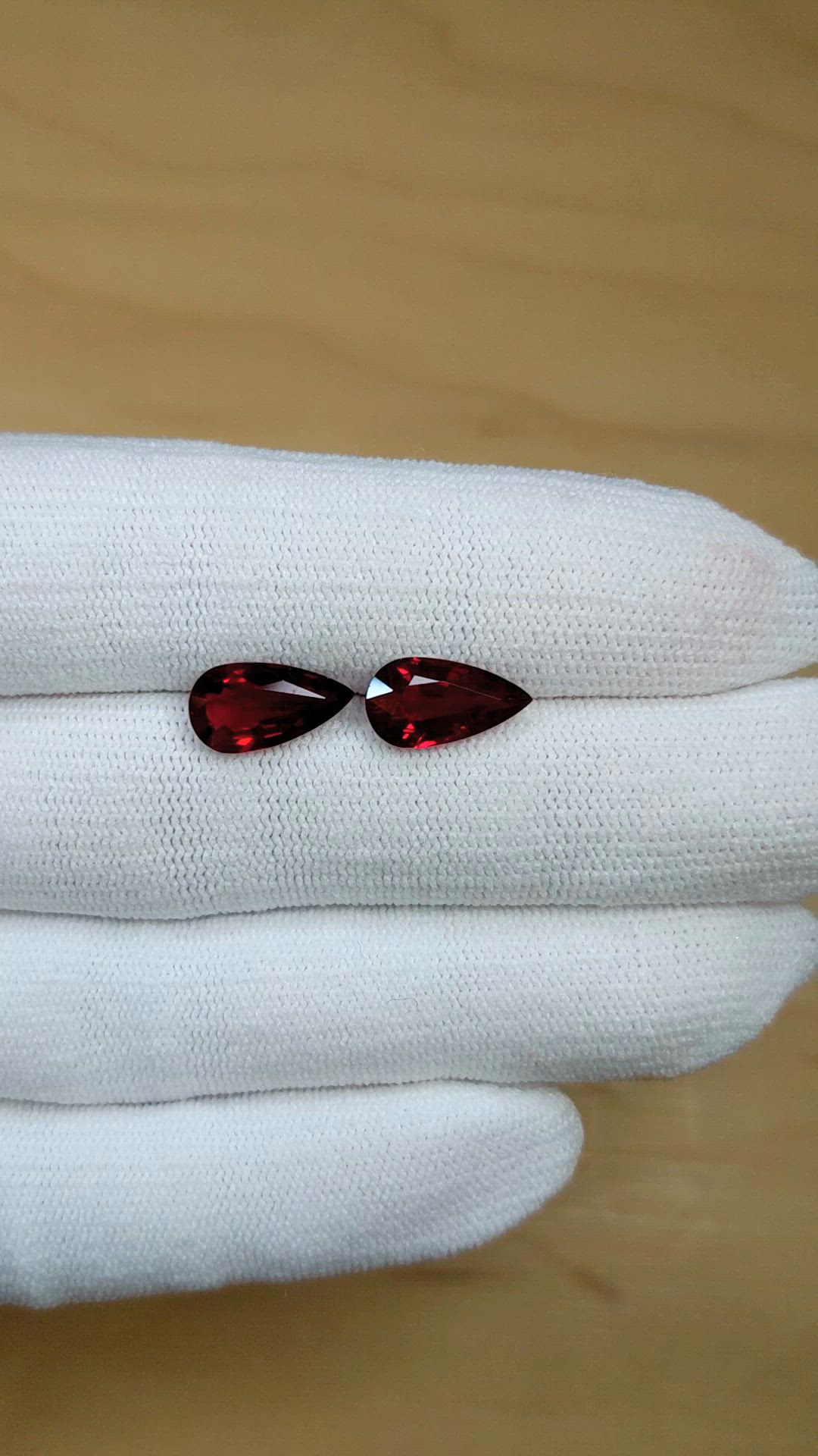 6.26 Ct.Tw.Total Carat Weight Ruby Pair from Mozambique Size Video