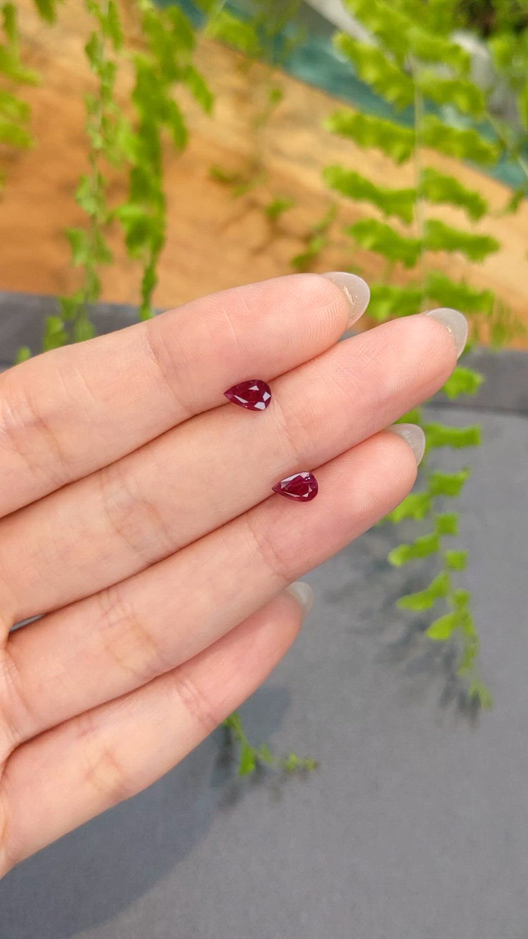 1.14&nbsp;Ct.Tw.Total Carat Weight Ruby Pair from Ceylon (Sri Lanka) Size Video