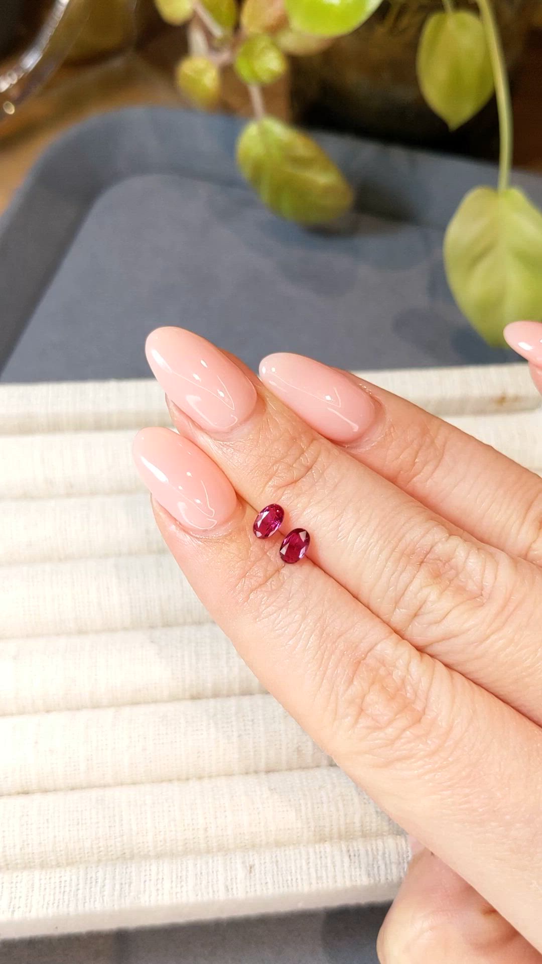 0.76&nbsp;Ct.Tw.Total Carat Weight Ruby Pair from Ceylon (Sri Lanka) Size Video