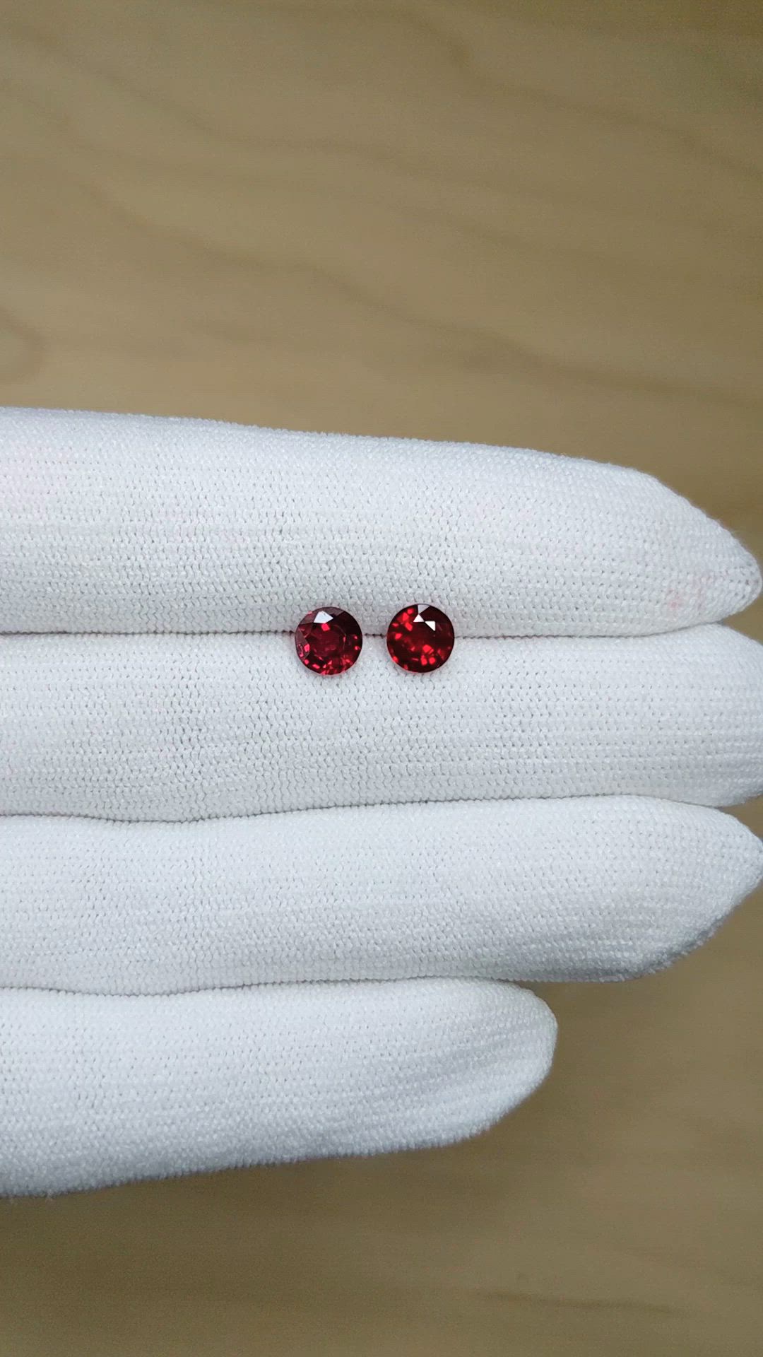 2.05&nbsp;Ct.Tw.Total Carat Weight Ruby Pair from Mozambique Size Video