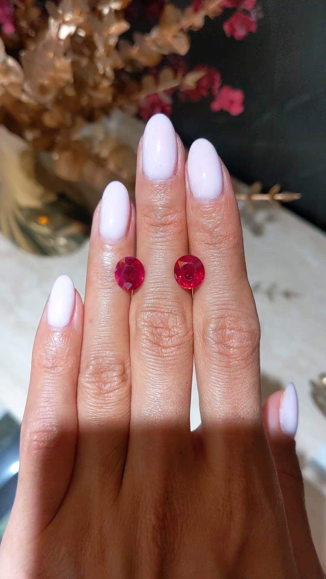 6.18&nbsp;Ct.Tw.Total Carat Weight Ruby Pair from Burma (Myanmar) Size Video