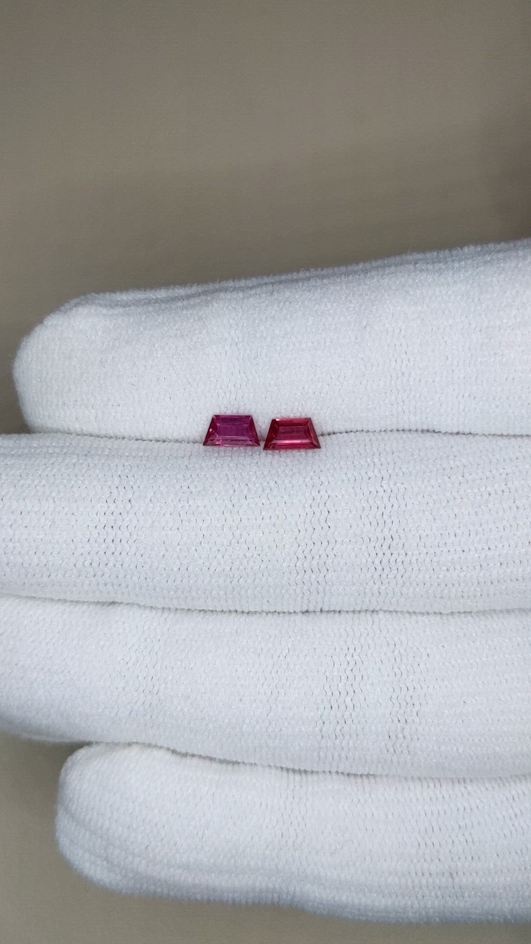0.70&nbsp;Ct.Tw.Total Carat Weight Purplish Red Ruby Pair from Mozambique Size Video