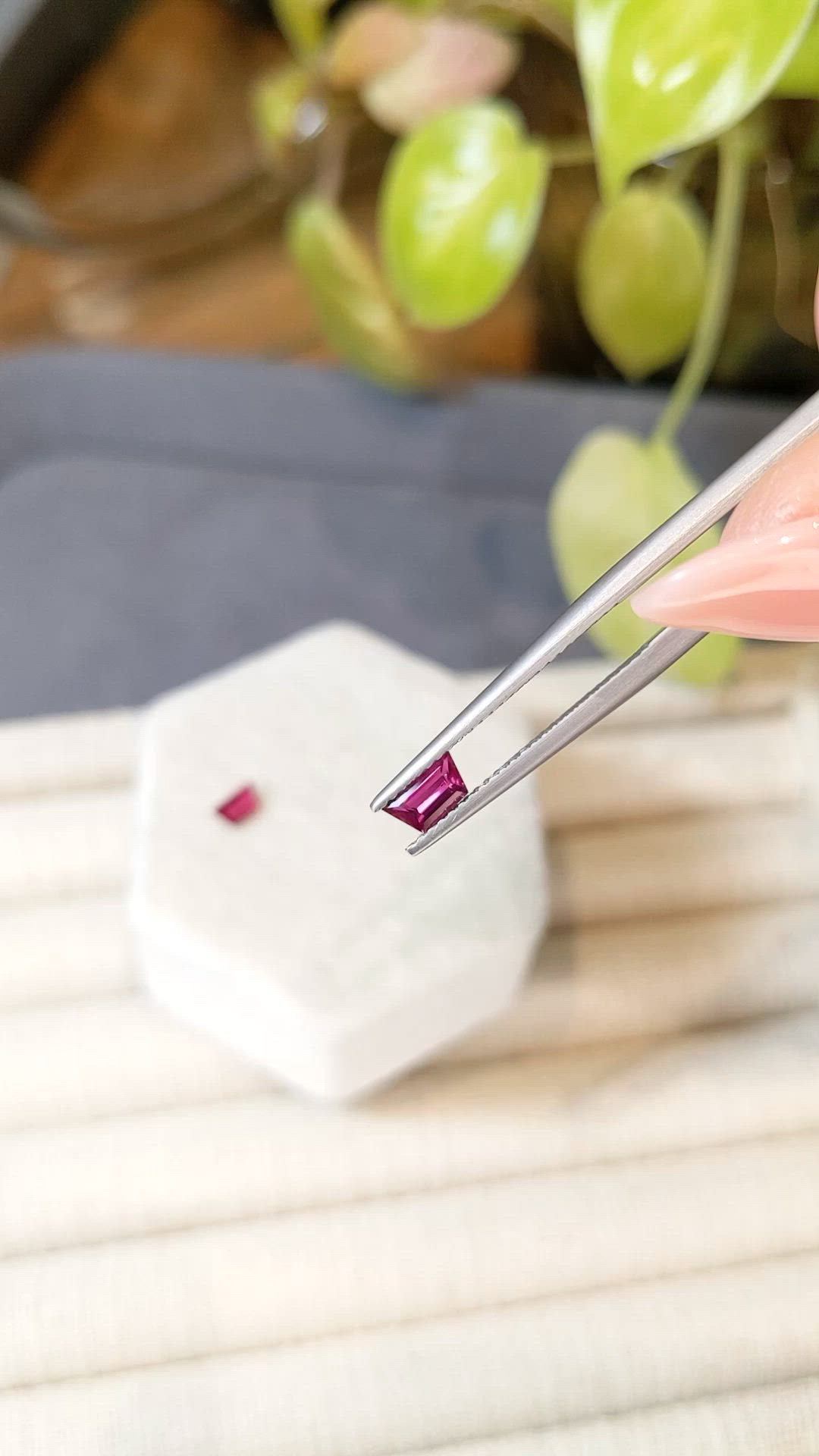 0.70&nbsp;Ct.Tw.Total Carat Weight Purplish Red Ruby Pair from Mozambique Size Video