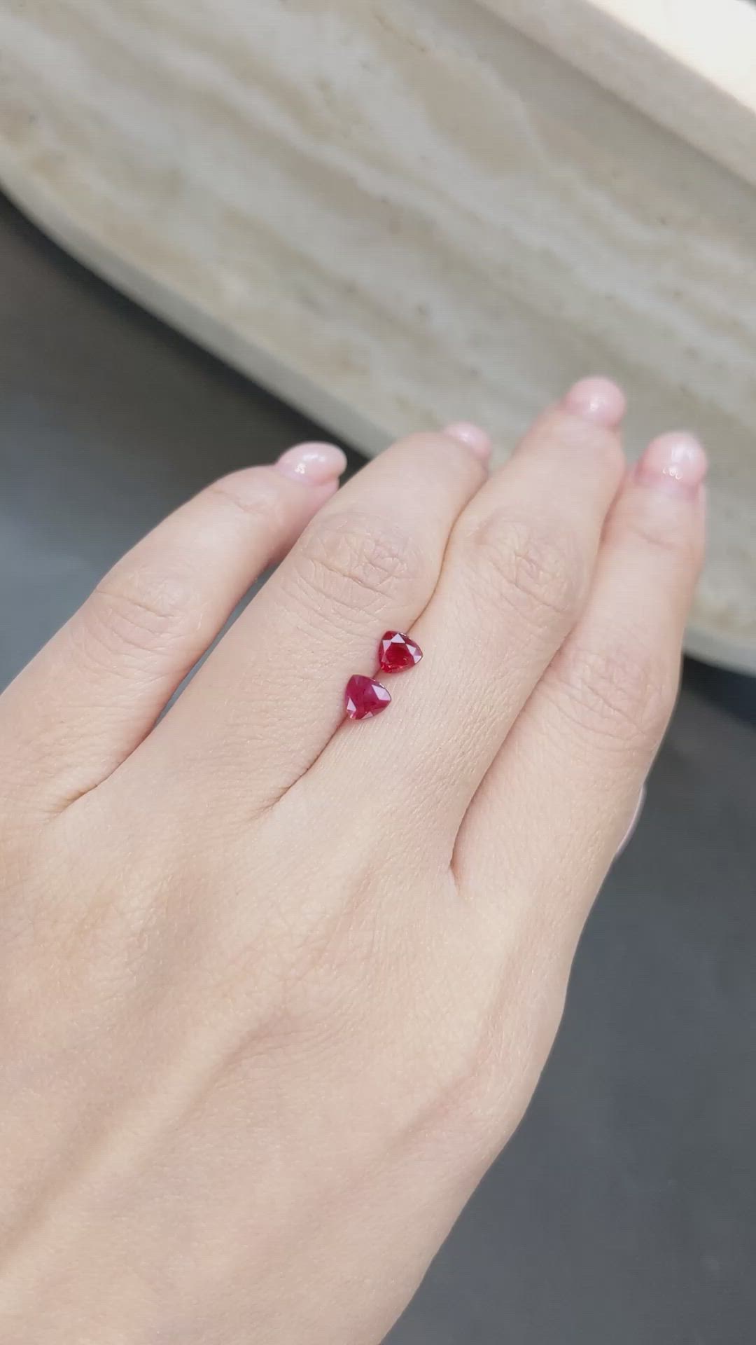 0.92&nbsp;Ct.Tw.Total Carat Weight Ruby Pair from Mozambique Size Video