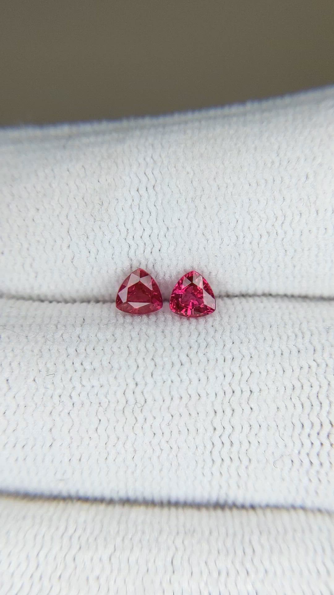 0.71&nbsp;Ct.Tw.Total Carat Weight Ruby Pair from Mozambique Size Video