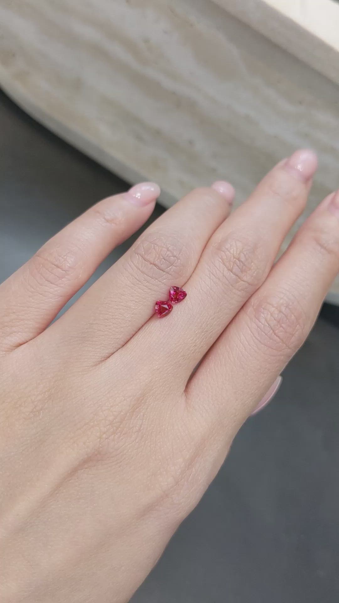 0.71&nbsp;Ct.Tw.Total Carat Weight Ruby Pair from Mozambique Size Video