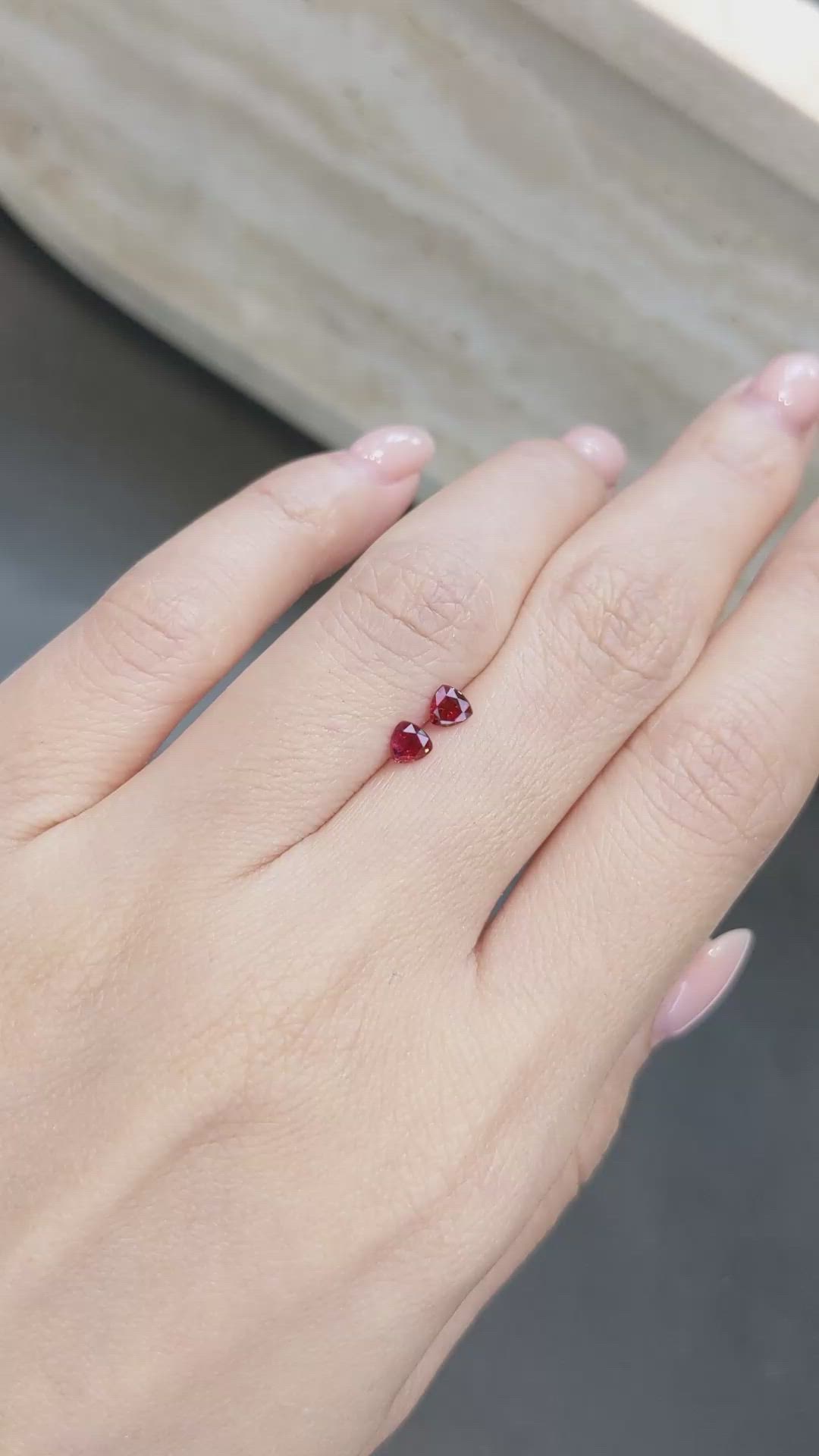 0.51&nbsp;Ct.Tw.Total Carat Weight Ruby Pair from Mozambique Size Video