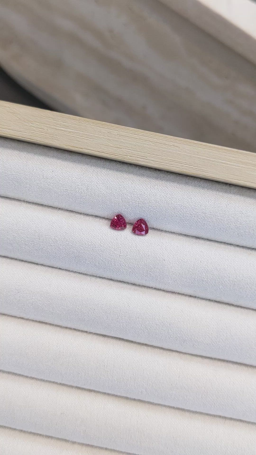 0.85&nbsp;Ct.Tw.Total Carat Weight Purplish Red Ruby Pair from Mozambique Size Video