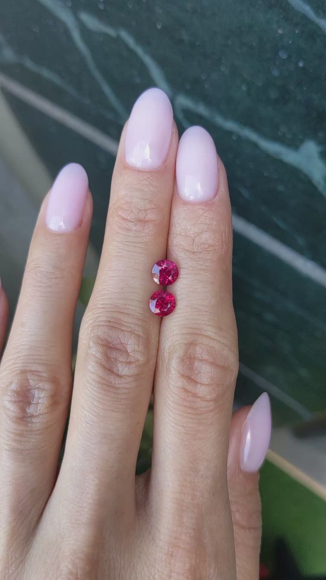 1.62 Ct.Tw.Total Carat Weight Ruby Pair from Mozambique Size Video