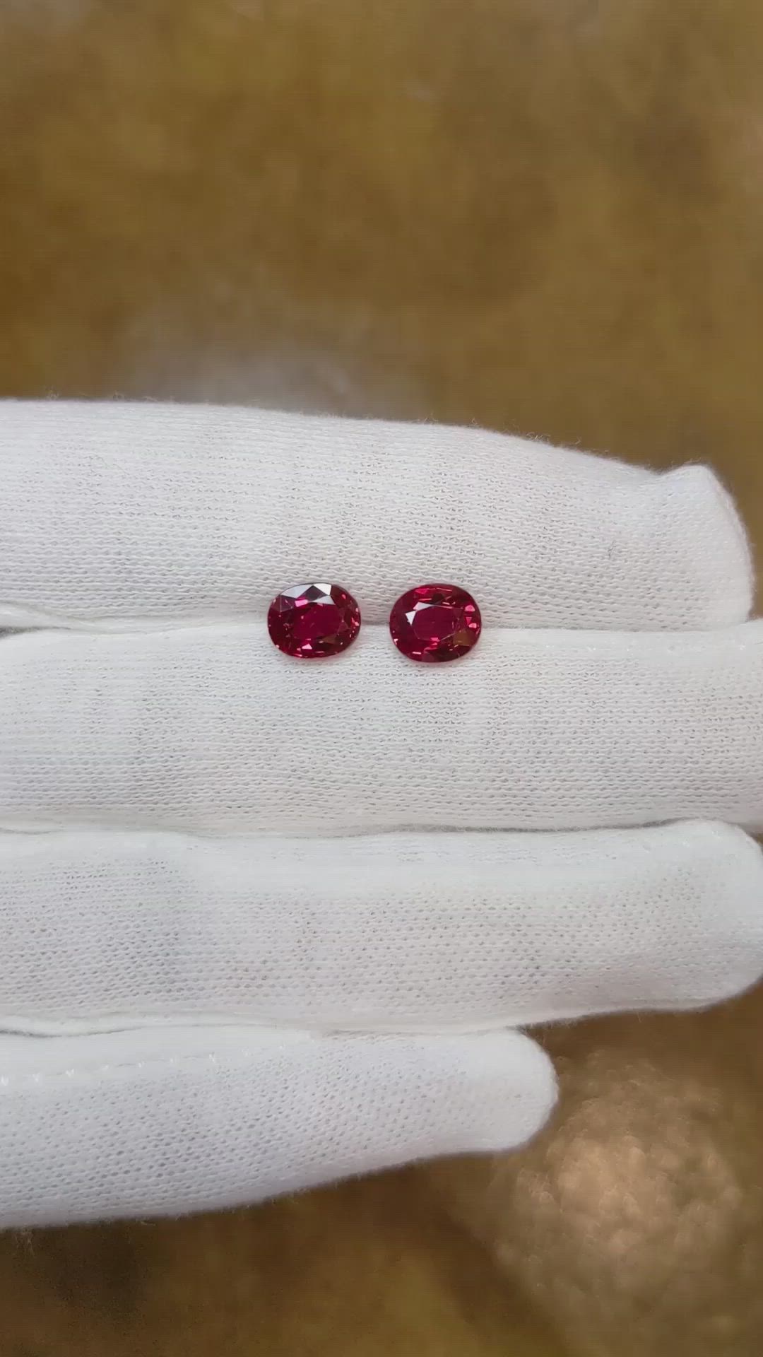 3.02 Ct.Tw.Total Carat Weight Ruby Pair from Mozambique Size Video