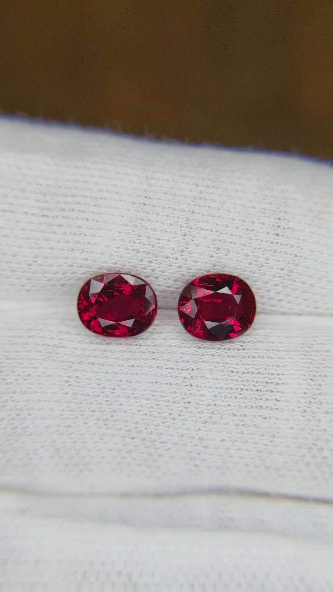 3.02 Ct.Tw.Total Carat Weight Ruby Pair from Mozambique Size Video