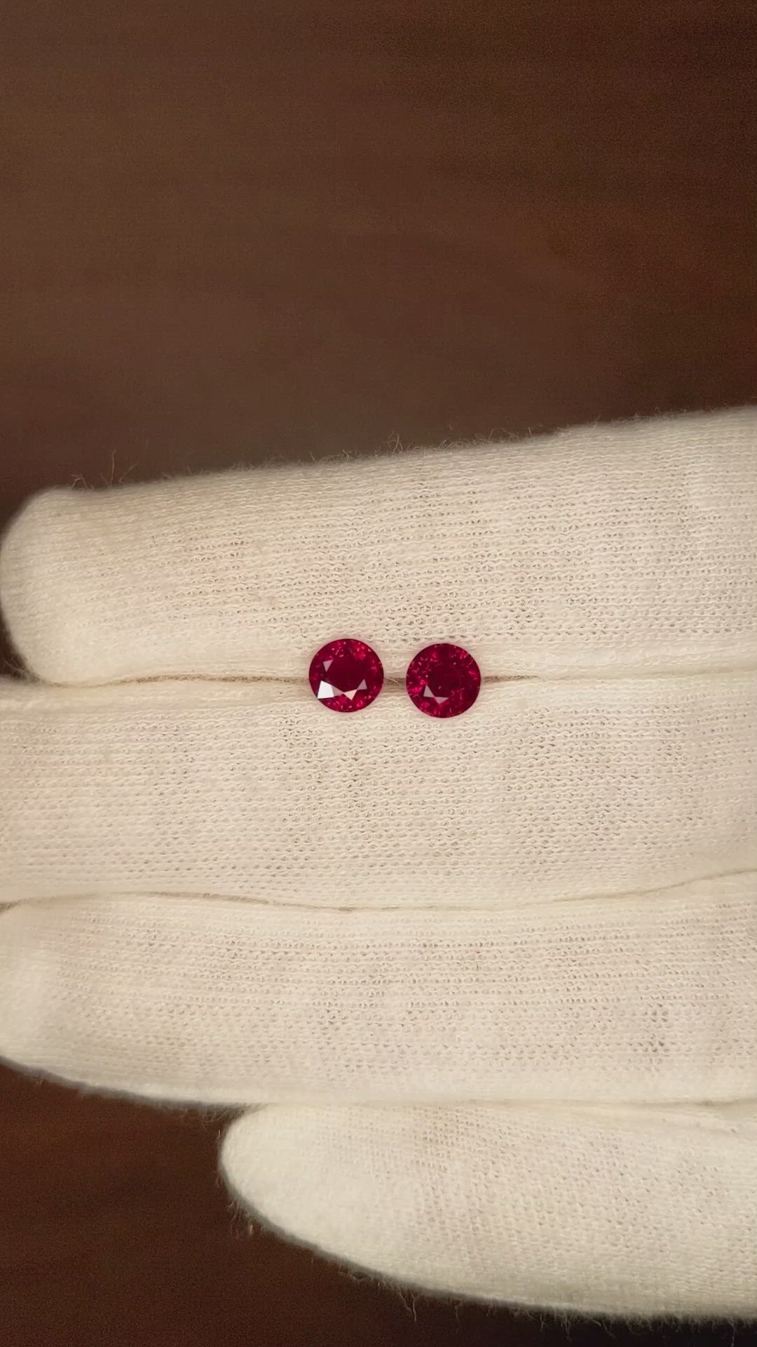 1.34 Ct.Tw.Total Carat Weight Ruby Pair from Burma (Myanmar) Size Video