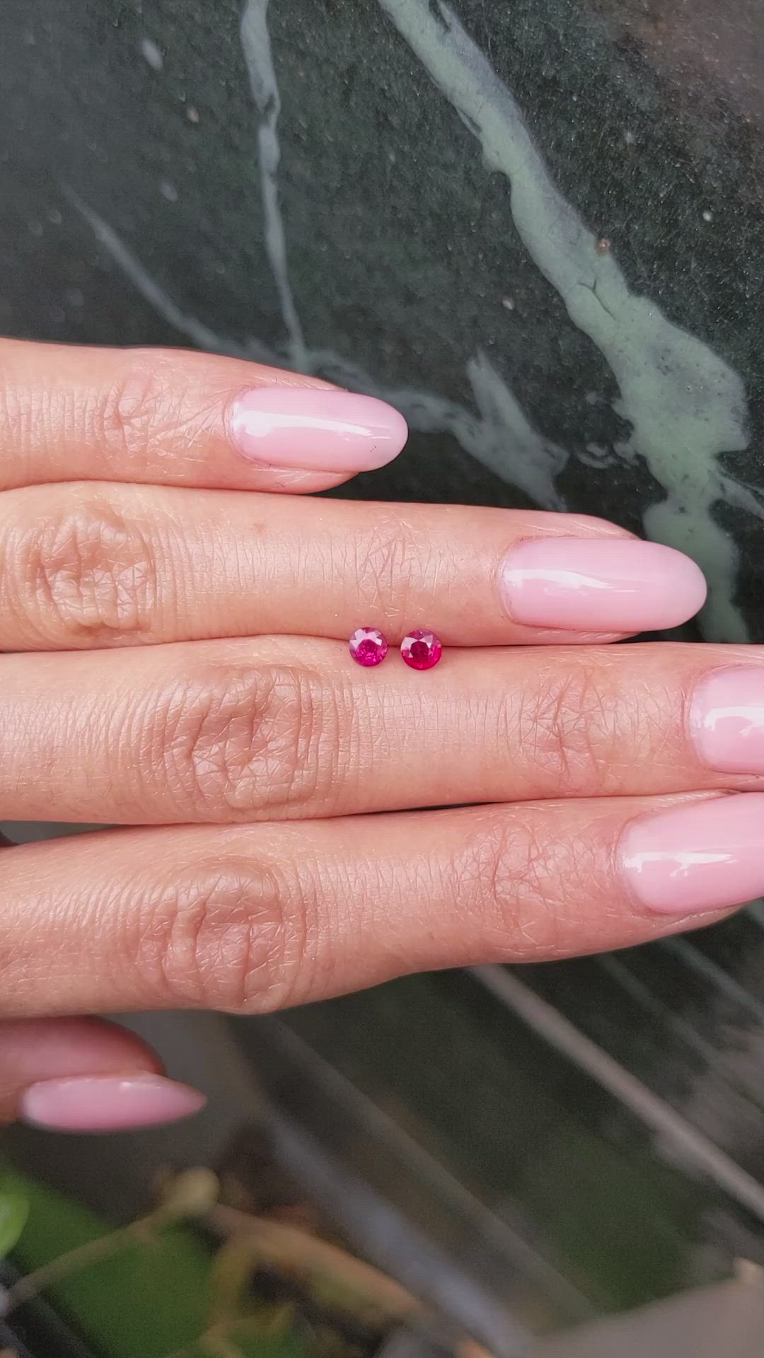 0.47&nbsp;Ct.Tw.Total Carat Weight Ruby Pair from Mozambique Size Video