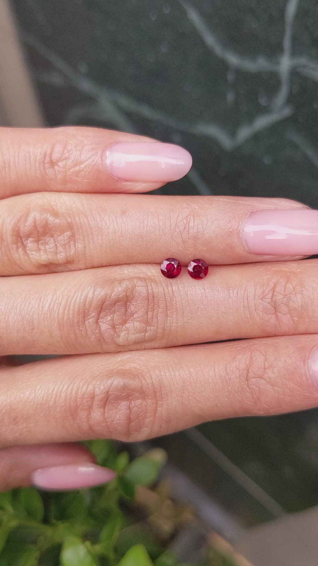 0.65 Ct.Tw.Total Carat Weight Ruby Pair from Mozambique Size Video