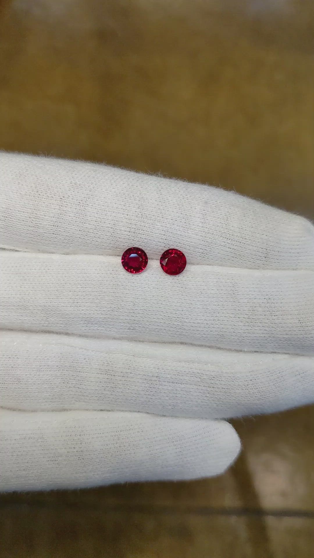 1.10 Ct.Tw.Total Carat Weight Ruby Pair from Mozambique Size Video
