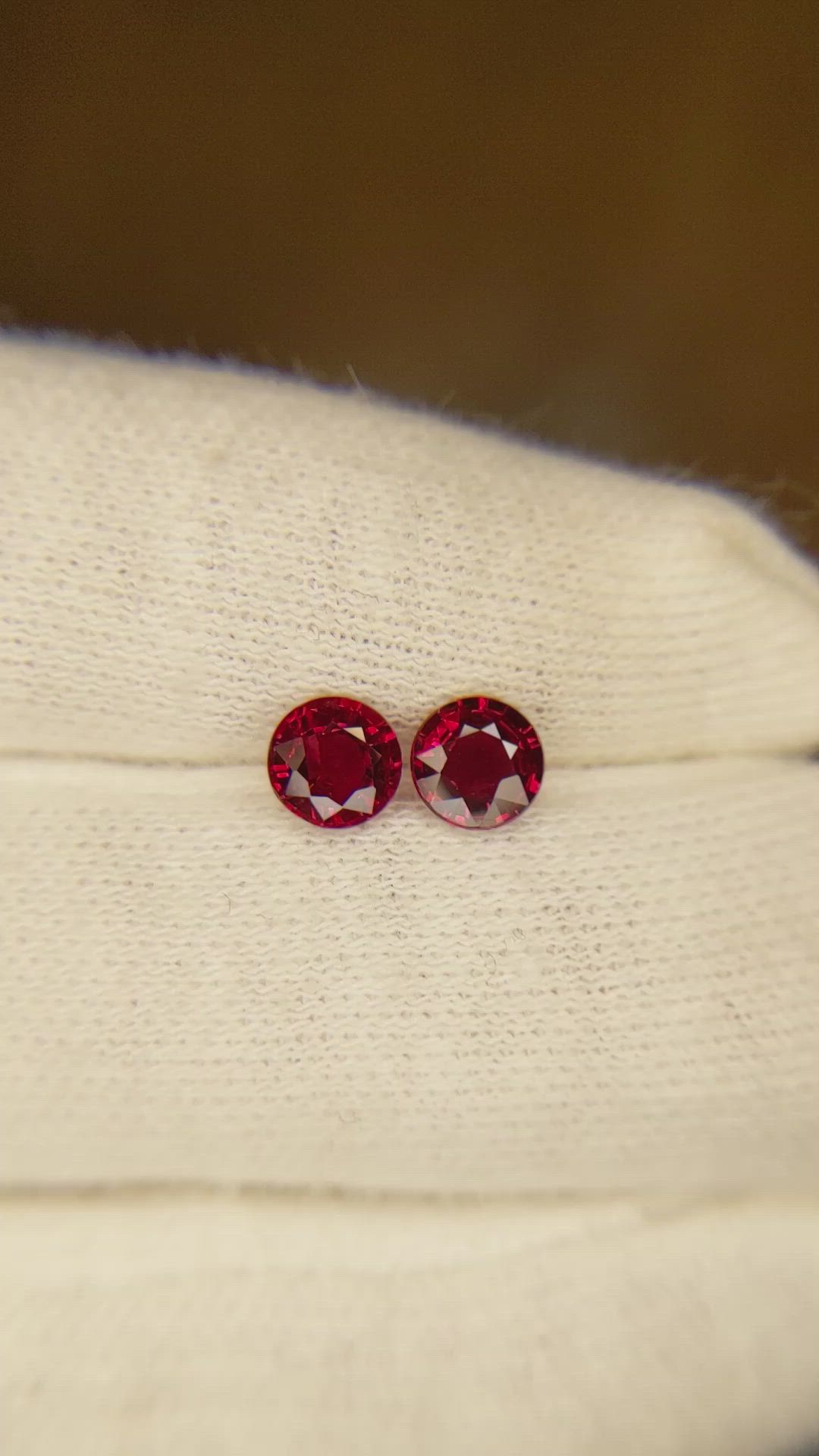 1.10 Ct.Tw.Total Carat Weight Ruby Pair from Mozambique Size Video