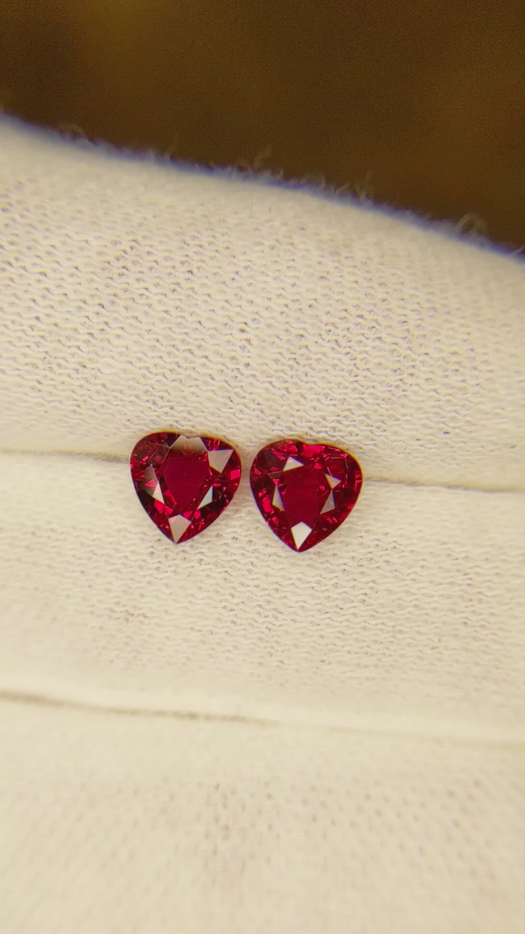 1.68 Ct.Tw.Total Carat Weight Ruby Pair from Mozambique Size Video