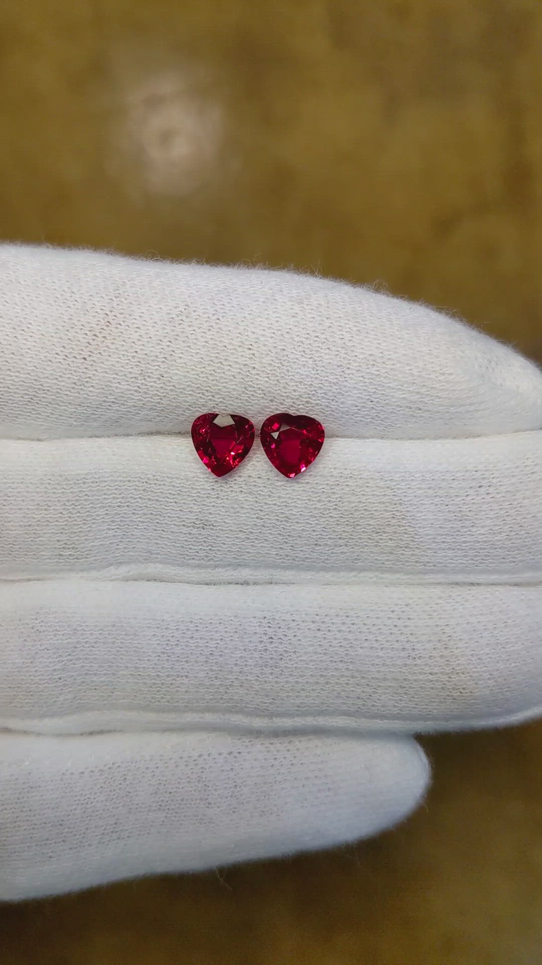 1.68 Ct.Tw.Total Carat Weight Ruby Pair from Mozambique Size Video