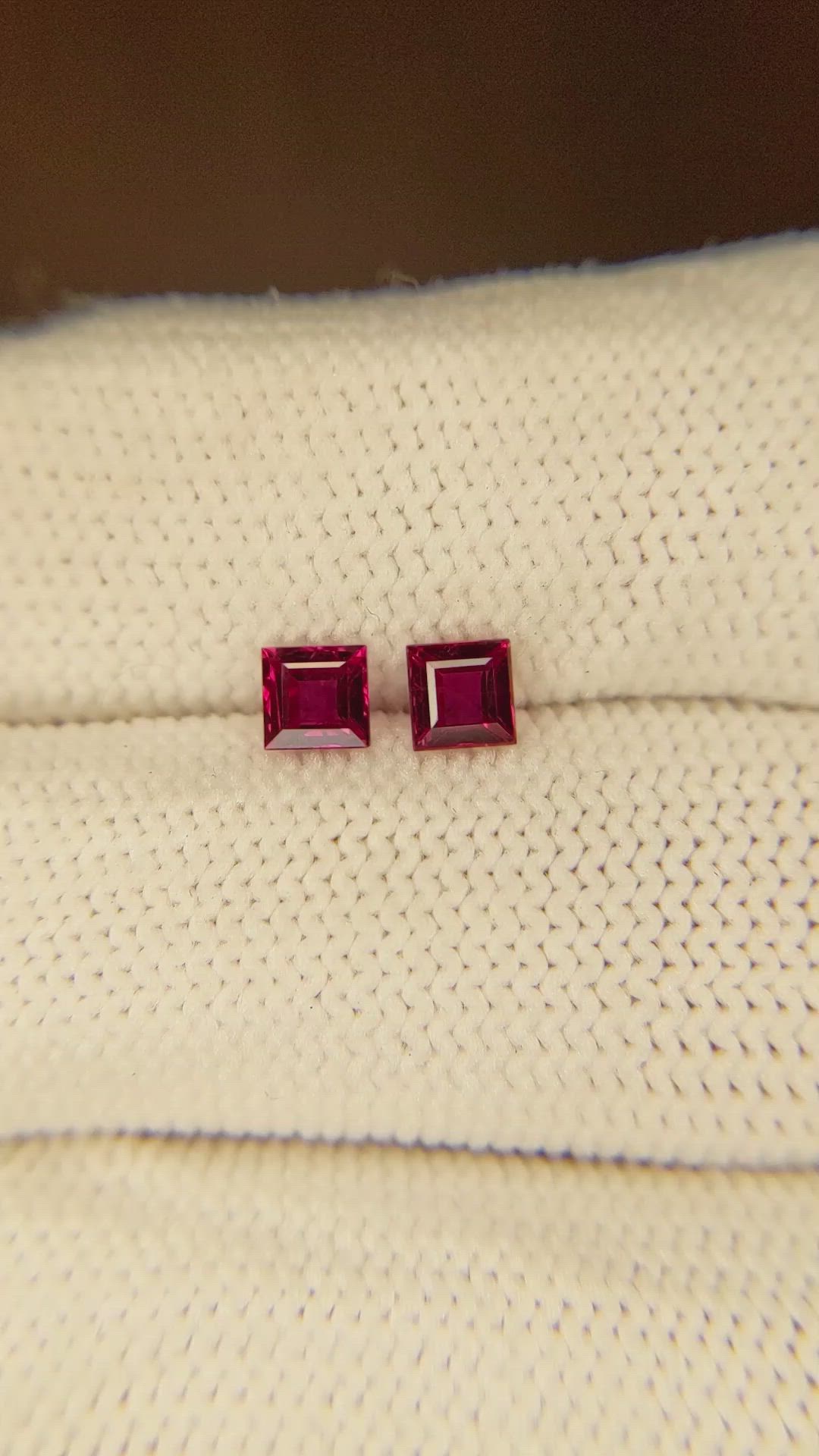 0.70 Ct.Tw.Total Carat Weight Ruby Pair from Mozambique Size Video