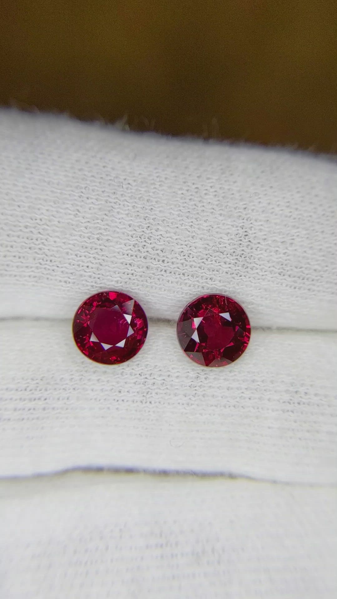 3.02 Ct.Tw.Total Carat Weight Ruby Pair from Madagascar Size Video