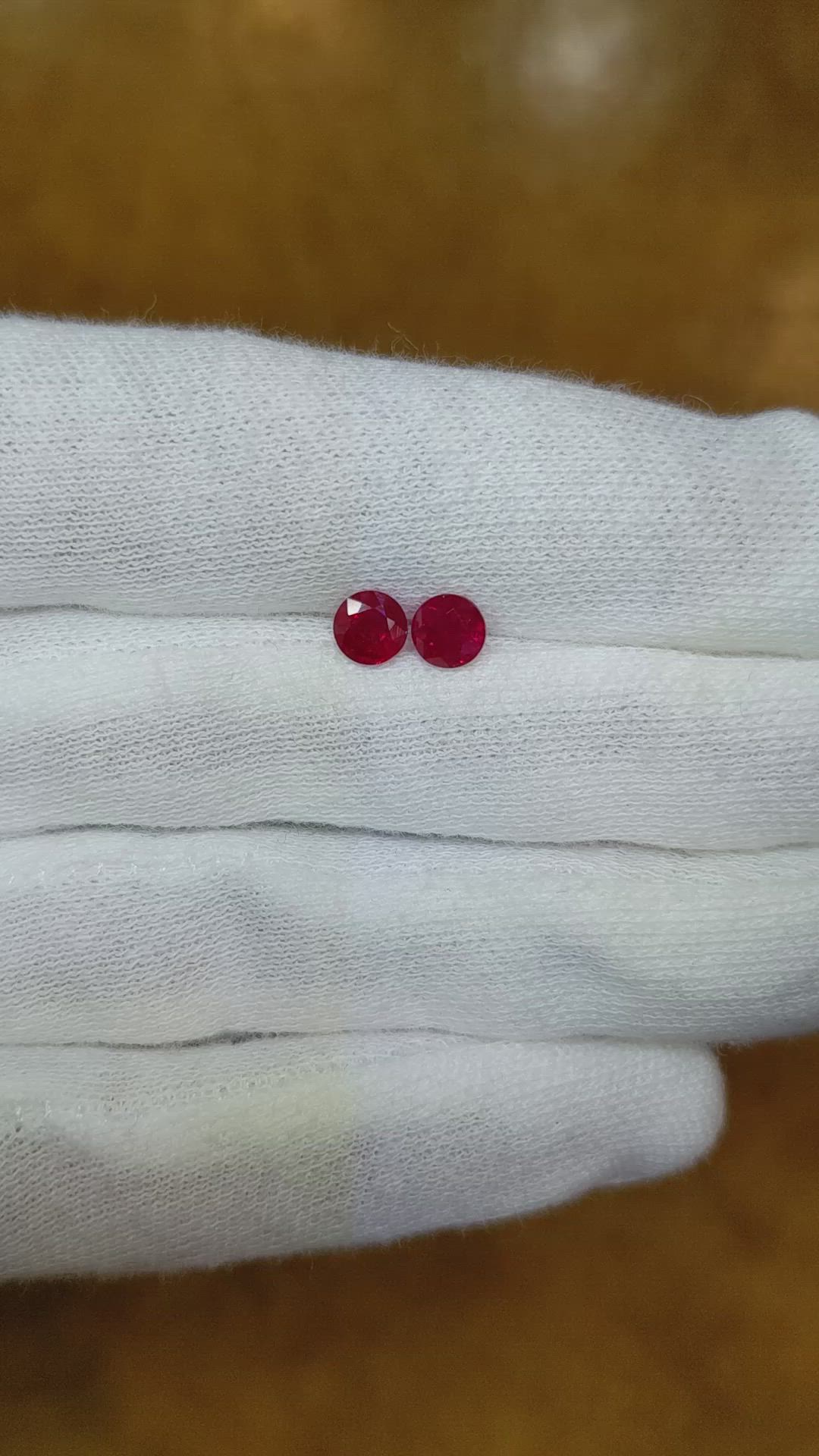 1.34 Ct.Tw.Total Carat Weight Ruby Pair from Burma (Myanmar) Size Video
