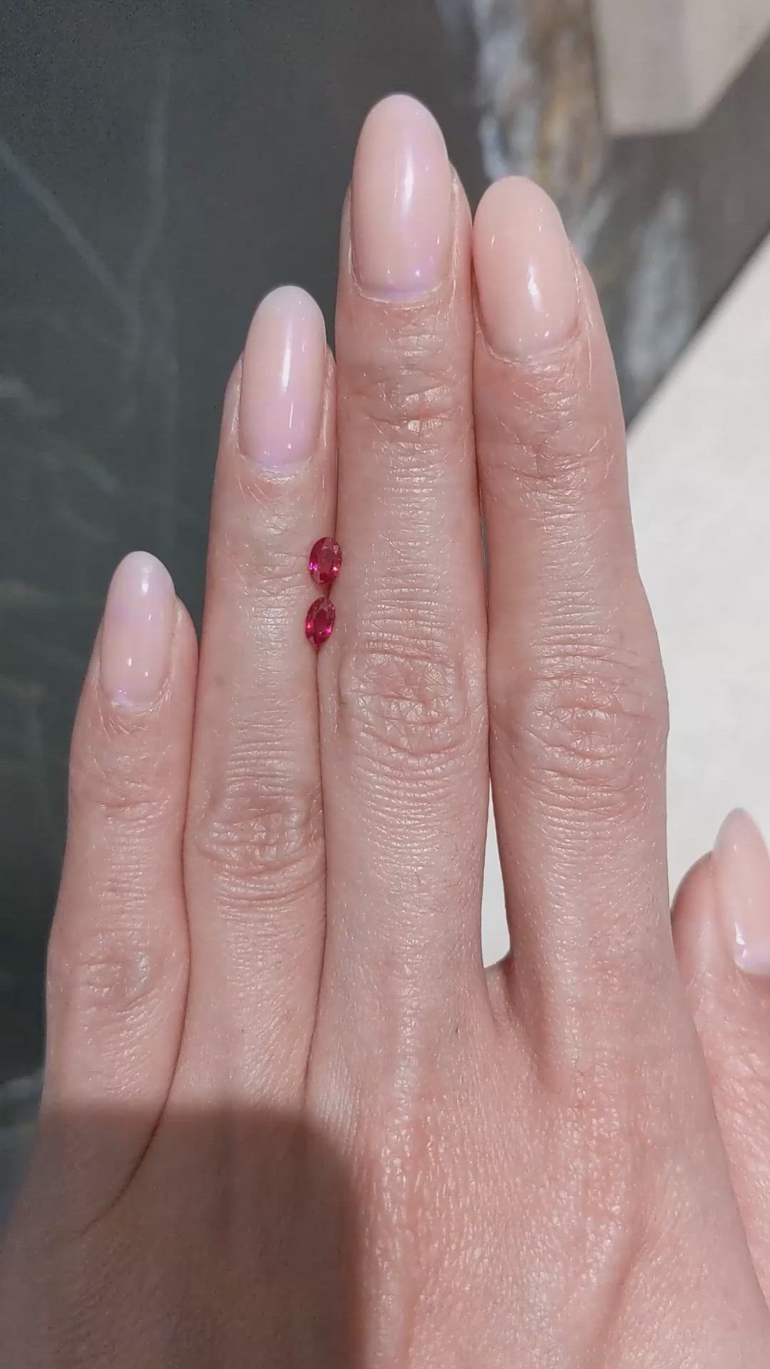 0.48&nbsp;Ct.Tw.Total Carat Weight Ruby Pair from Mozambique Size Video