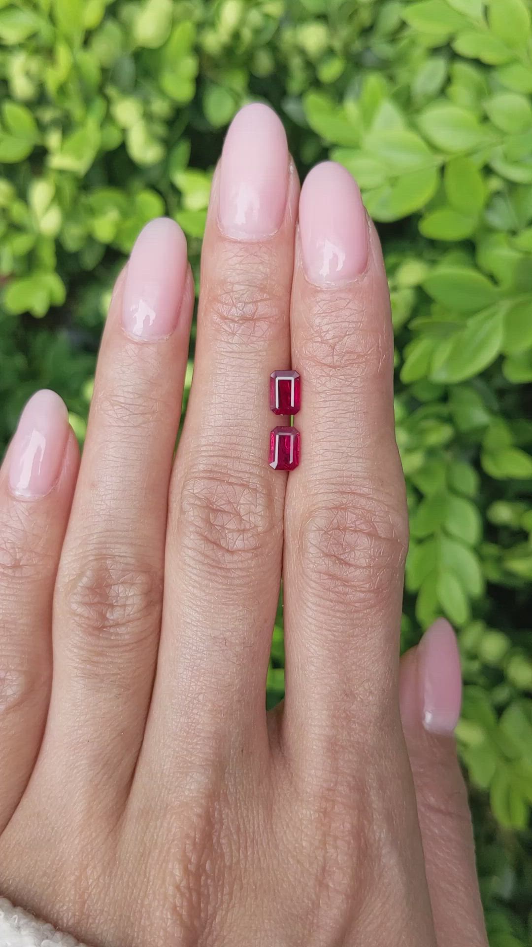 1.54&nbsp;Ct.Tw.Total Carat Weight Ruby Pair from Mozambique Size Video