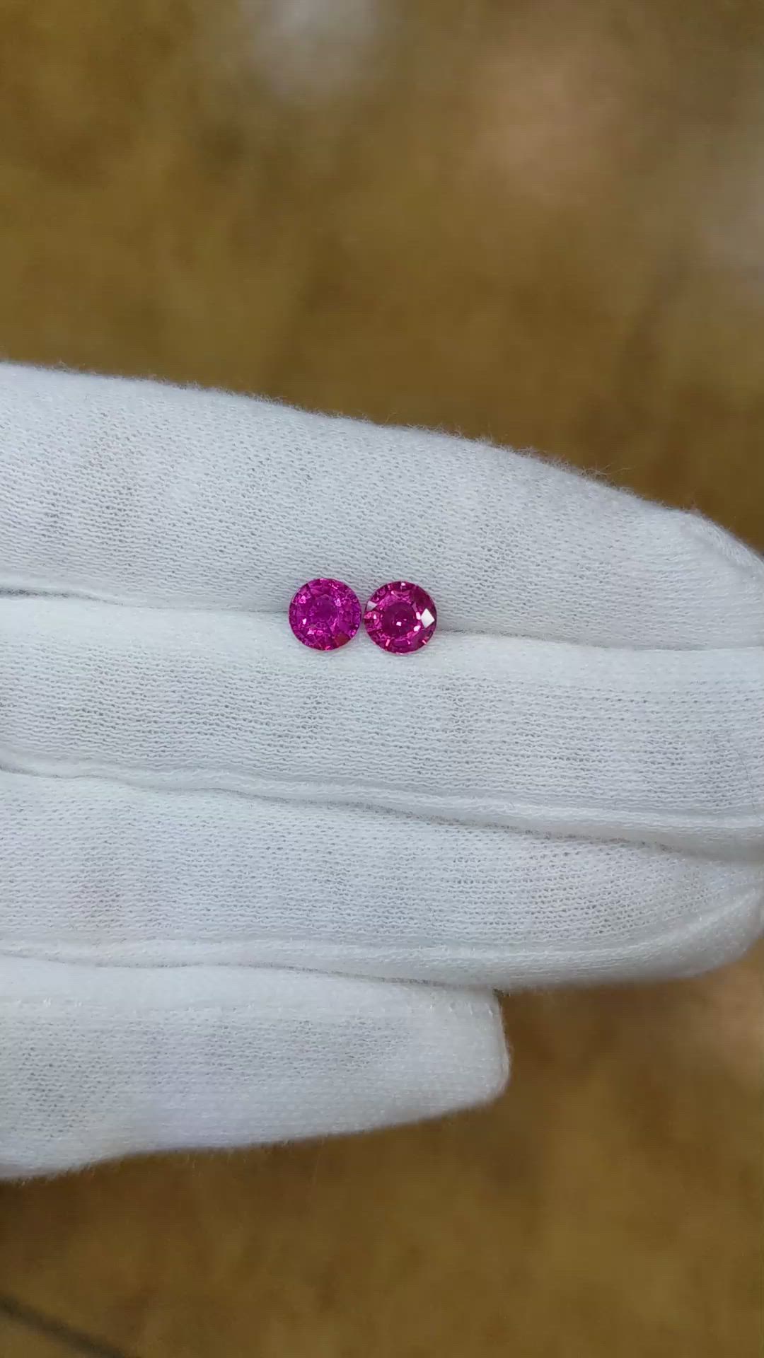 1.60 Ct.Tw.Total Carat Weight Ruby Pair from Mozambique Size Video