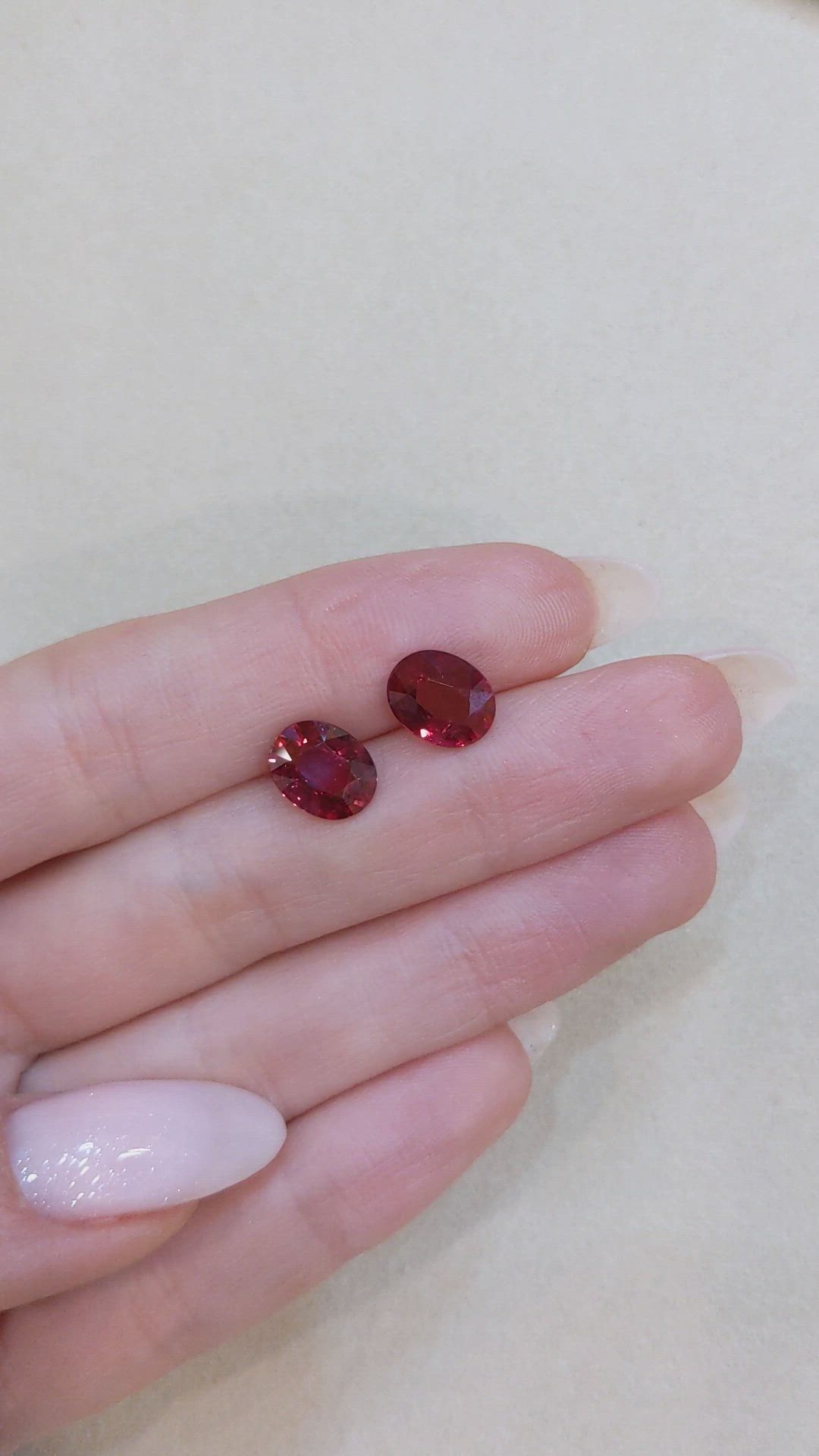 4.70&nbsp;Ct.Tw.Total Carat Weight Ruby Pair from Mozambique Size Video
