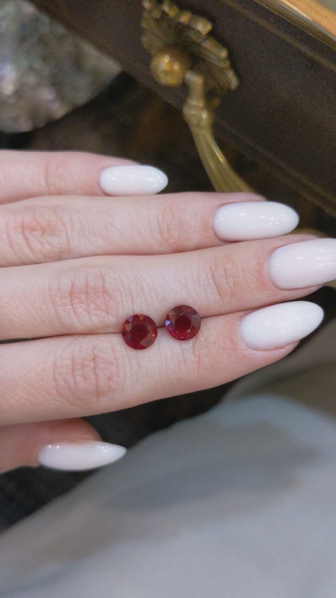 4.11 Ct.Tw.Total Carat Weight Ruby Pair from Mozambique Size Video