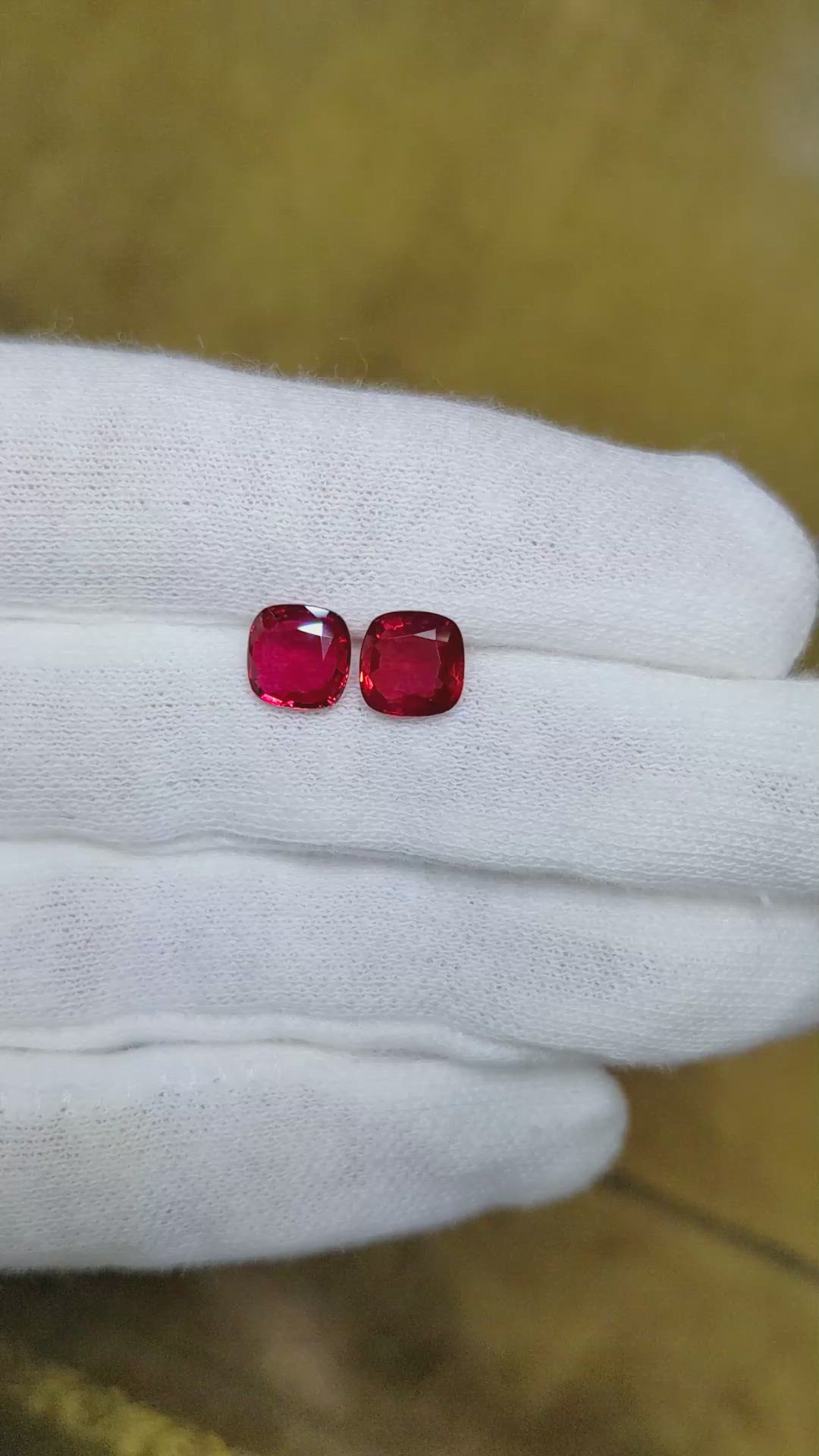3.08 Ct.Tw.Total Carat Weight Ruby Pair from Mozambique Size Video
