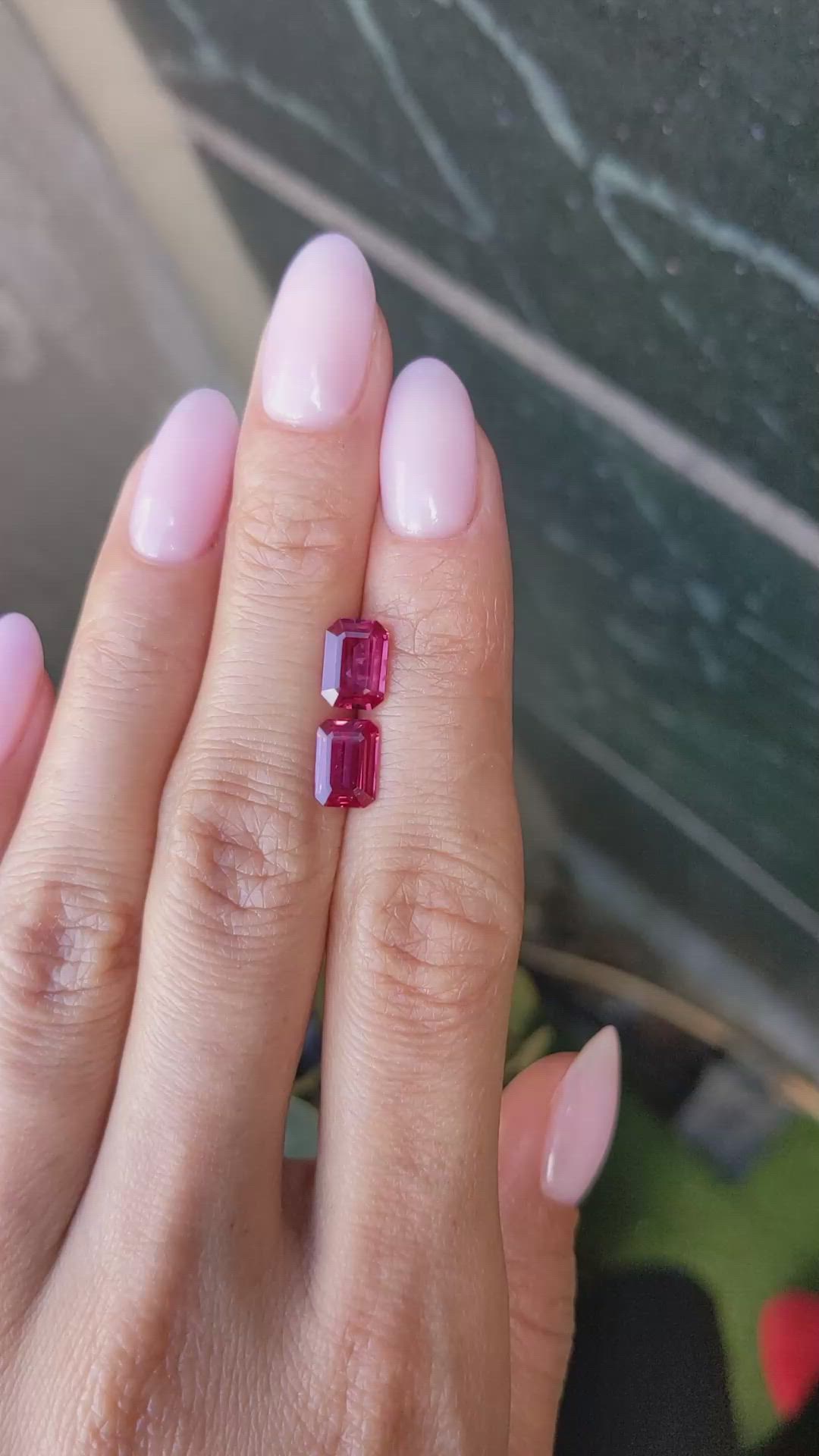 2.83 Ct.Tw.Total Carat Weight Ruby Pair from Mozambique Size Video