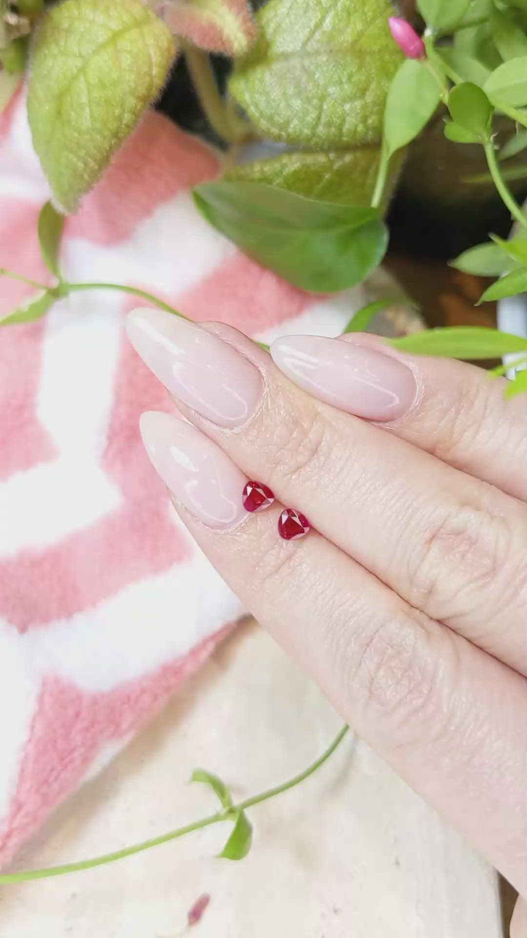 0.72&nbsp;Ct.Tw.Total Carat Weight Ruby Pair from Mozambique Size Video