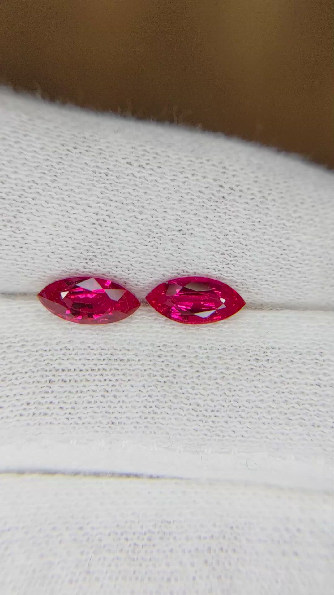 1.91 Ct.Tw.Total Carat Weight Ruby Pair from Mozambique Size Video