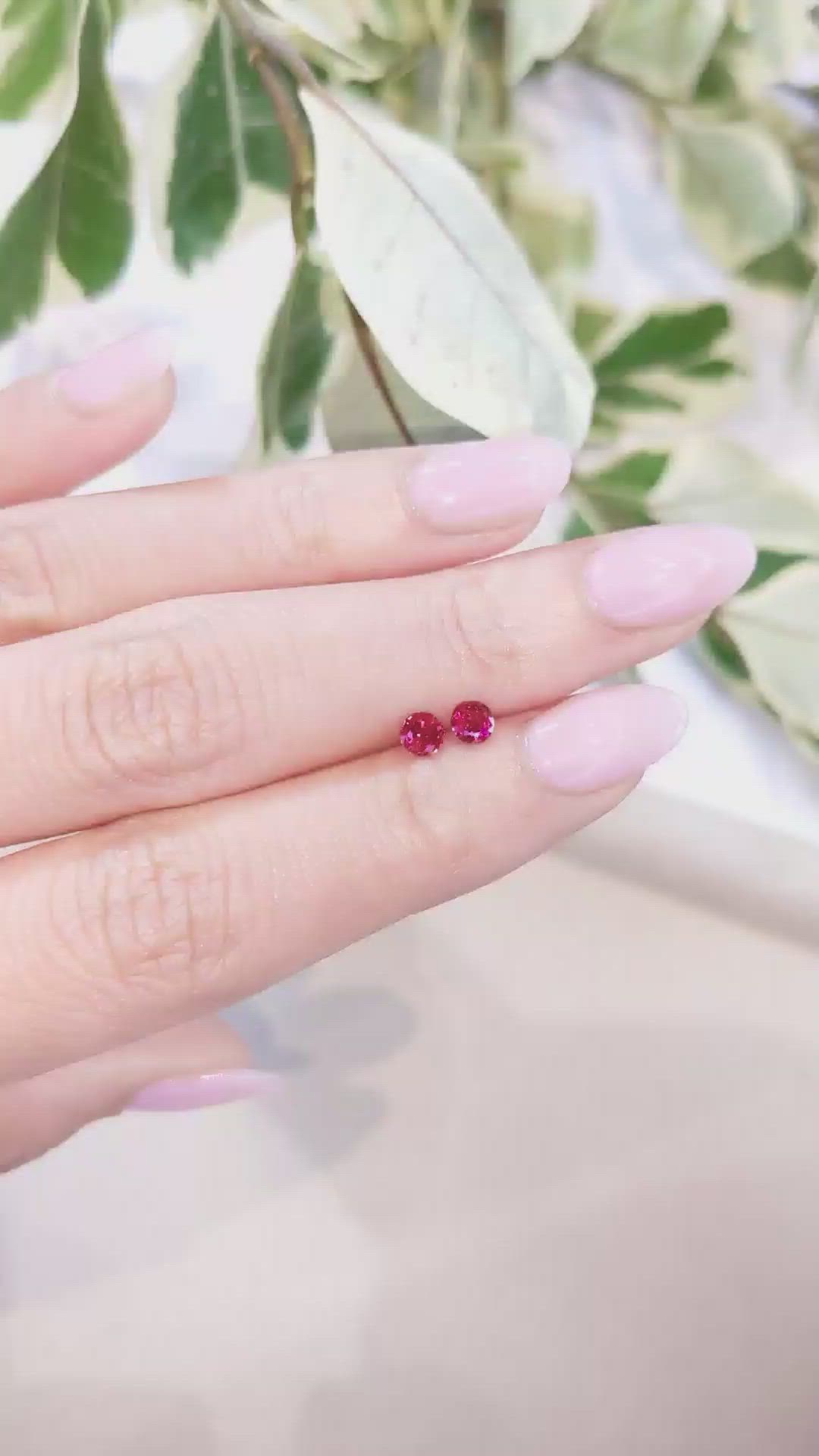 0.56 Ct.Tw.Total Carat Weight Ruby Pair from Mozambique Size Video