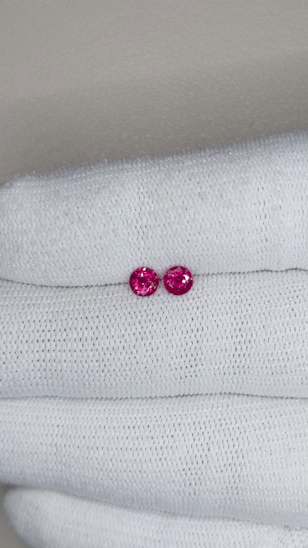 0.56 Ct.Tw.Total Carat Weight Ruby Pair from Mozambique Size Video