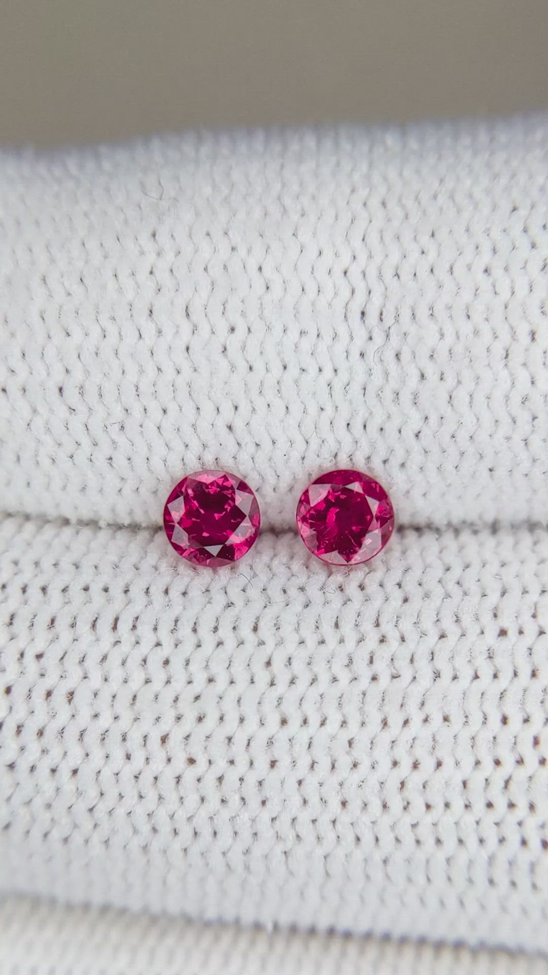 0.56 Ct.Tw.Total Carat Weight Ruby Pair from Mozambique Size Video
