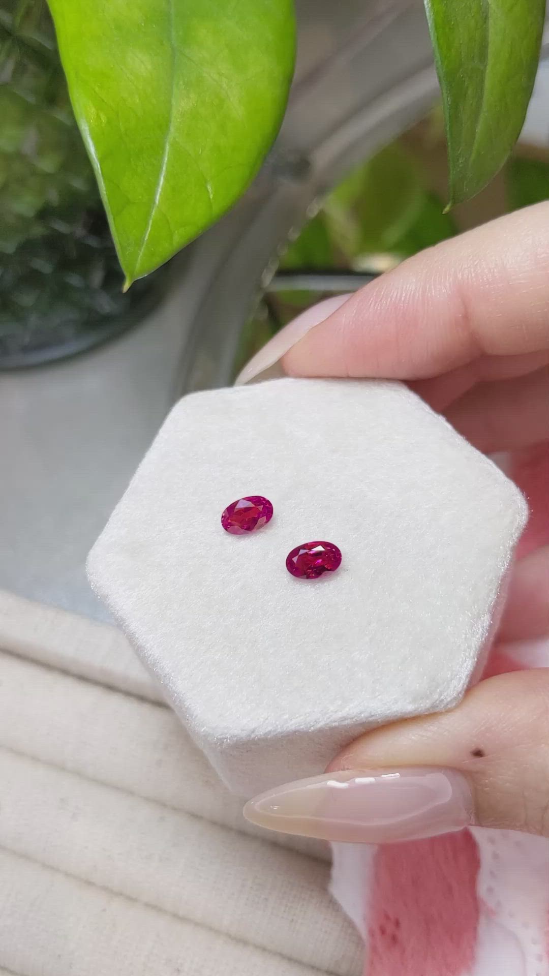 1.08 Ct.Tw.Total Carat Weight Ruby Pair from Mozambique Size Video