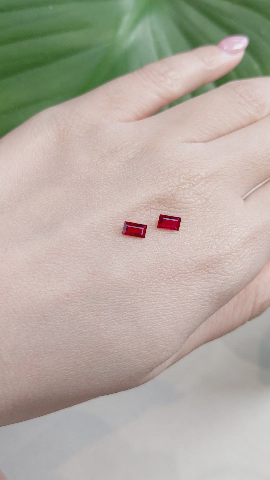 0.71 Ct.Tw.Total Carat Weight Ruby Pair from Mozambique Size Video